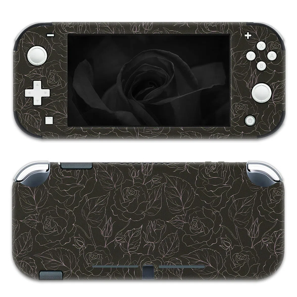 BelugaDesign Rose Switch Skin | Adesivi in vinile pastello con motivo floreale | Carino e romantico per San Valentino | Compatibile con Nintendo Switch (Lite, nero)