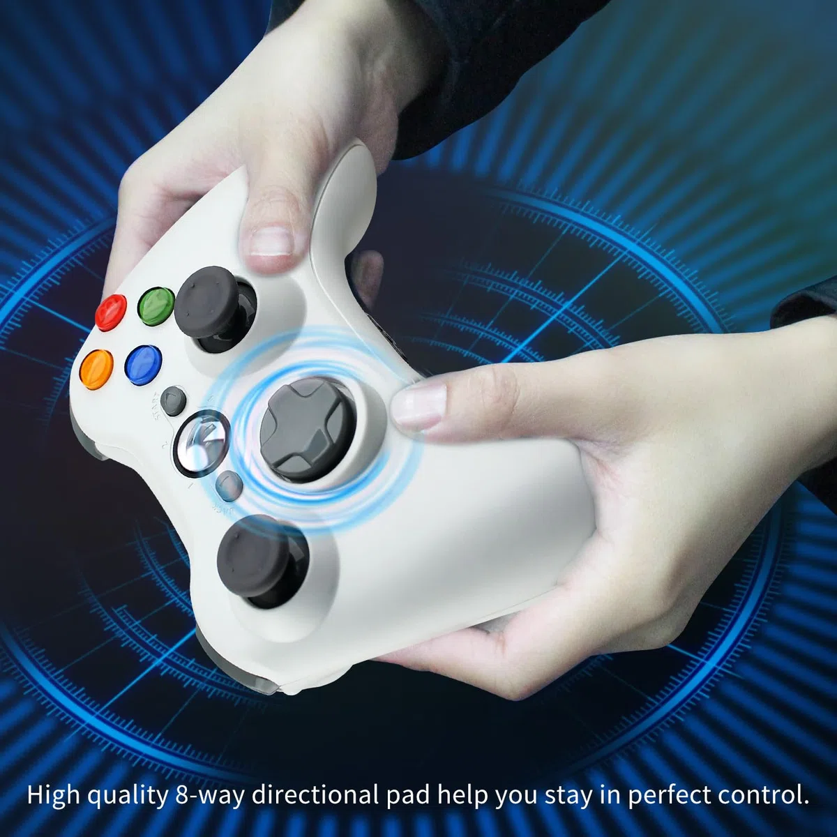 OSTENT Controller USB Cablato Gamepad Joystick per Console Microsoft Xbox 360 Computer Portatile PC Windows Videogioco Colore Bianco