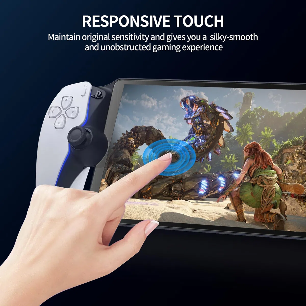 KOOWOD Pellicola protettiva compatibile con PlayStation Portal Remote Player, confezione da 2 pellicole in vetro temperato con durezza 9H, antigraffio, pellicola per schermo PS5, senza bolle,