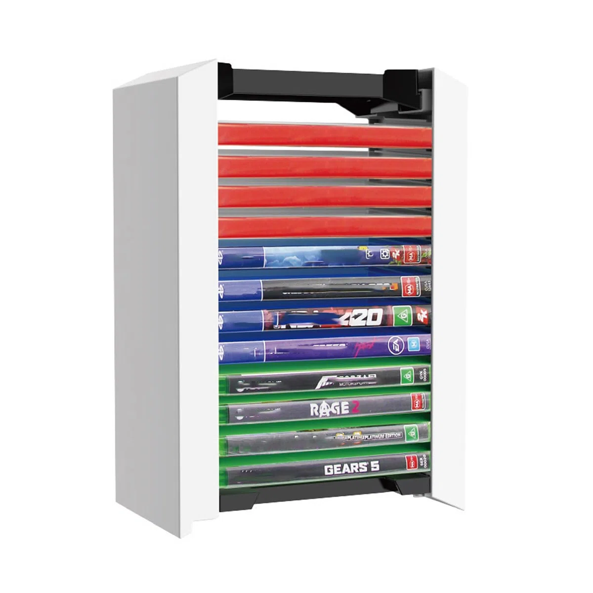 iFCOW Torre di archiviazione per giochi per PS5, scatola di archiviazione per dischi di gioco rack 12 giochi supporto per dischi di gioco per PS5
