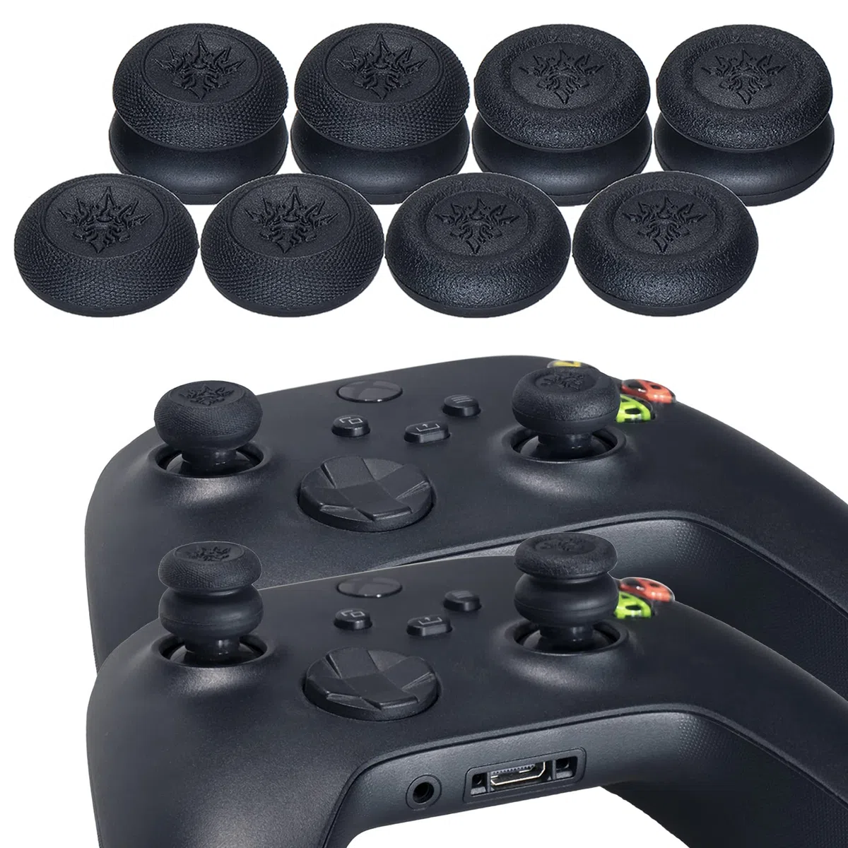 YoRHa Intaglio Laser Silicone Pelle Cassa Skin per Controller Xbox Series X/S x 1 (Viola) con Thumb Grips x 8