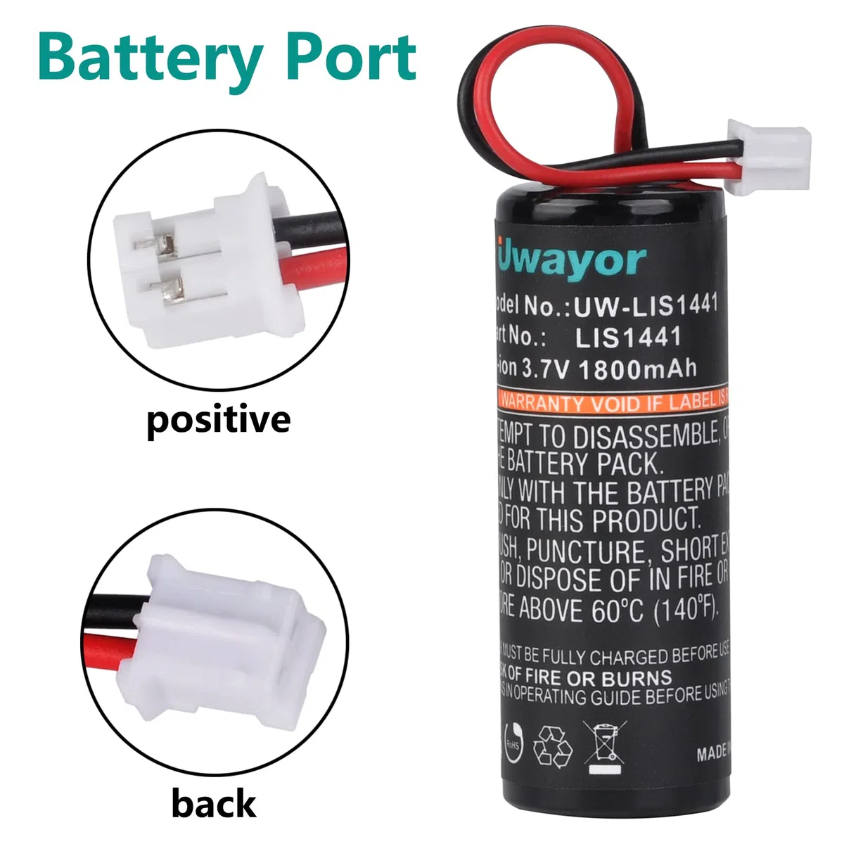 LIS1441 - Batteria di ricambio 1800 mAh per PS3 Move Motion Controller CECH-ZCM1E CECH-ZCM1U Playstation Move Motion Controller, 3,7 V