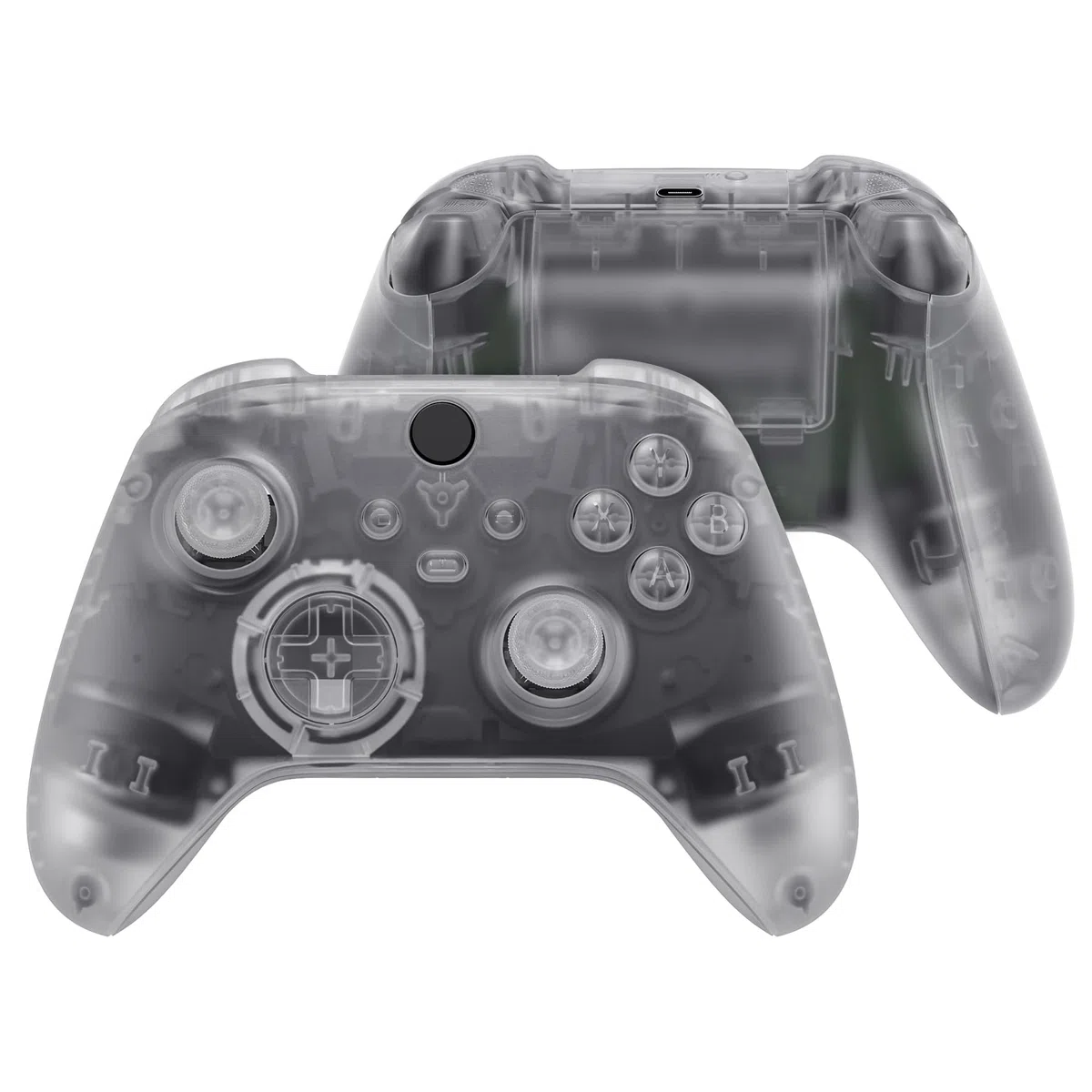 eXtremeRate Cover Custodia Grip Tasti Ricambio per Xbox Series X S Controller Copertura Pulsanti Tigger Analogici Grilletti per Xbox Series X S Joystick Model 1914-Trasparente