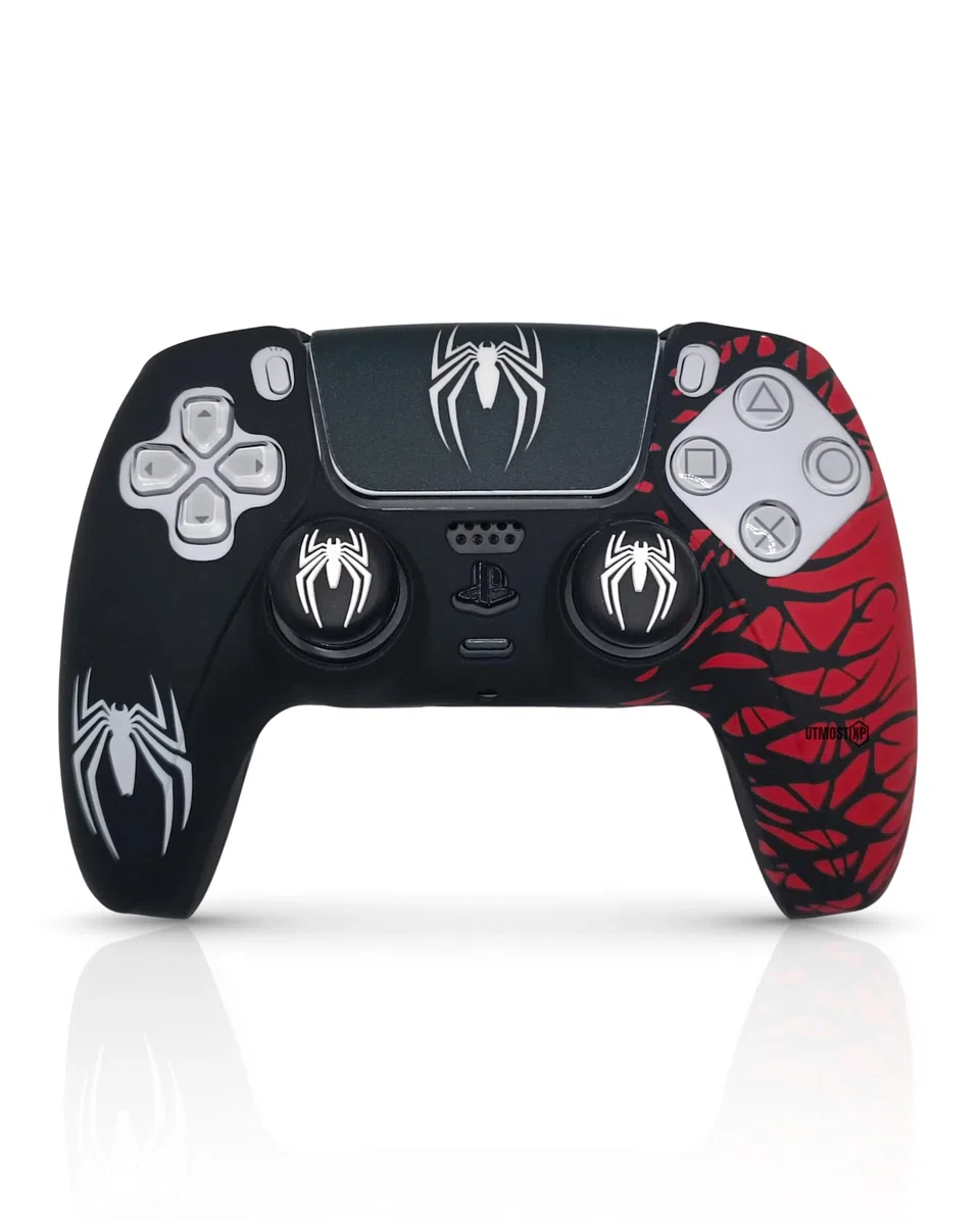 MME Cover Compatibile con Controller PS5, Silicone Morbido e Confortevole che Migliora la Presa, Accessori per Controller Play 5, Accessorio Compatibile con Controller Originale Play 5 (Rosso)