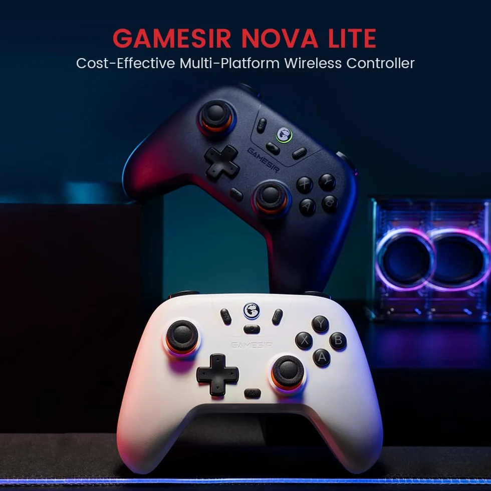 GameSir Nova Lite Wireless Controller – 2.4G & Bluetooth Gamepad for Windows PC, iPhone, Android, Switch & Steam Deck – Hall Effect Triggers, Turbo Function, Rumble Vibration (Sky Blue)