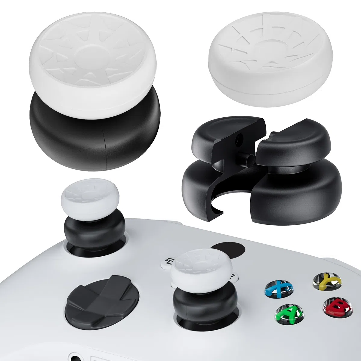 Set di 2 custodie per controller Xbox Series X/S e Xbox One S/X (Turbo bianco)