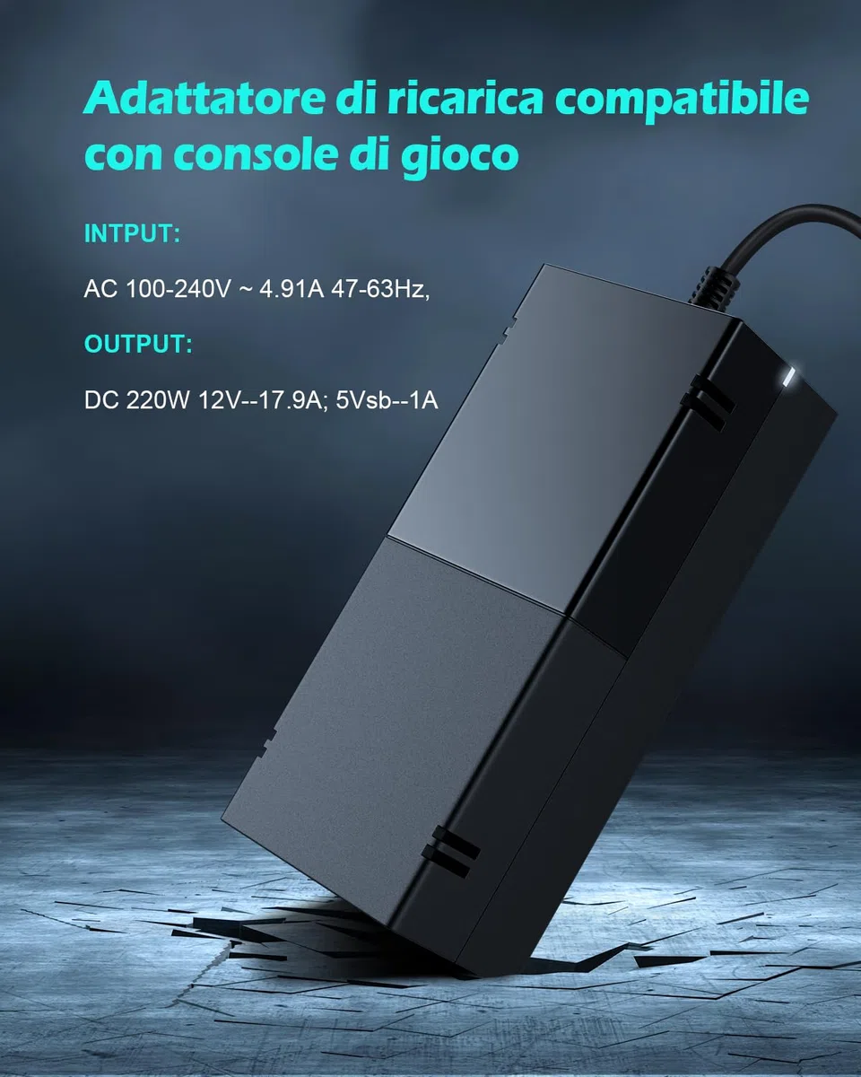 Alimentatore di rete per console Xbox One, adattatore caricatore con cavo di ricarica europeo, kit di ricambio per alimentatori Brick De