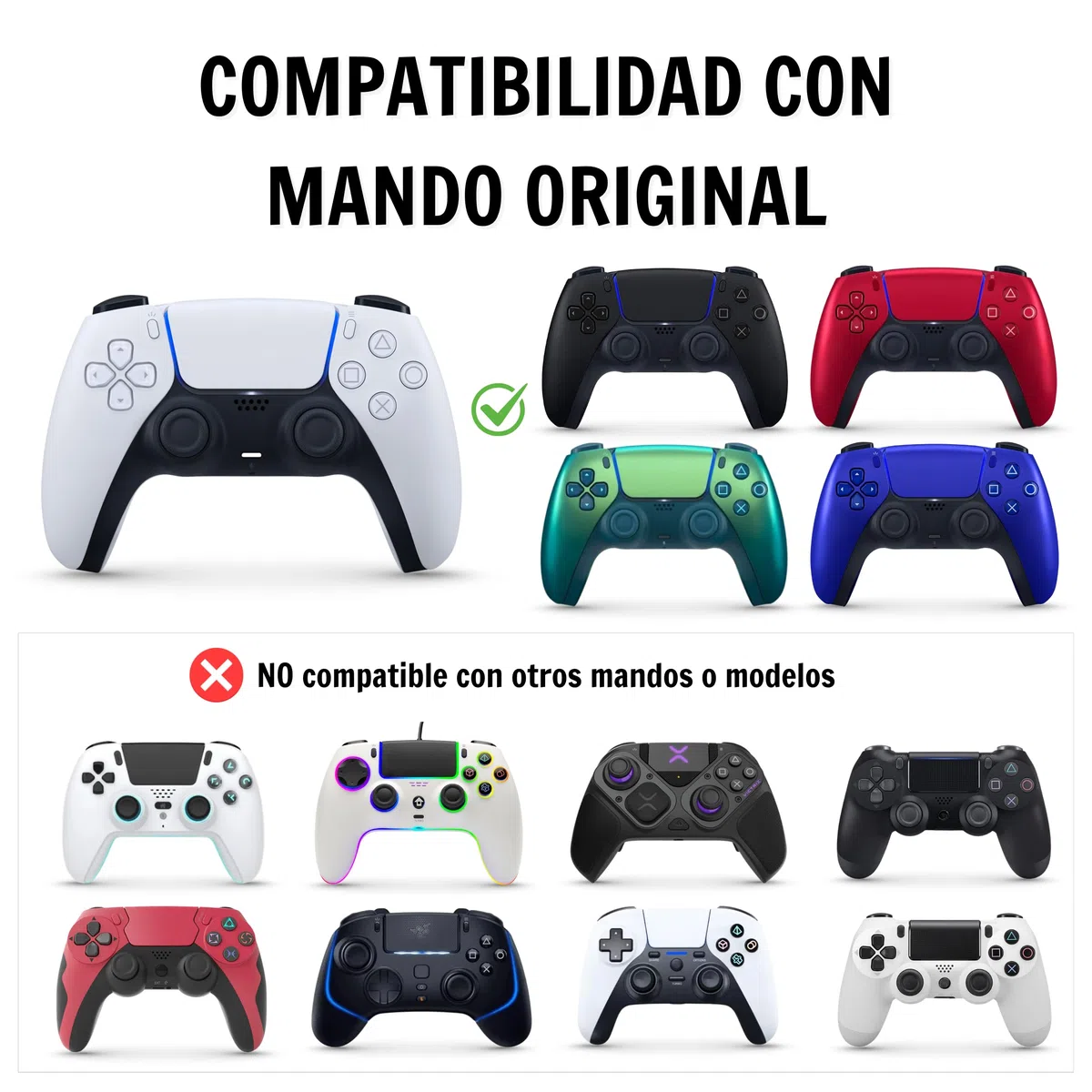 MME Cover Compatibile con Controller PS5, Silicone Morbido e Confortevole che Migliora la Presa, Accessori per Controller Play 5, Accessorio Compatibile con Controller Originale Play 5 (Blu)
