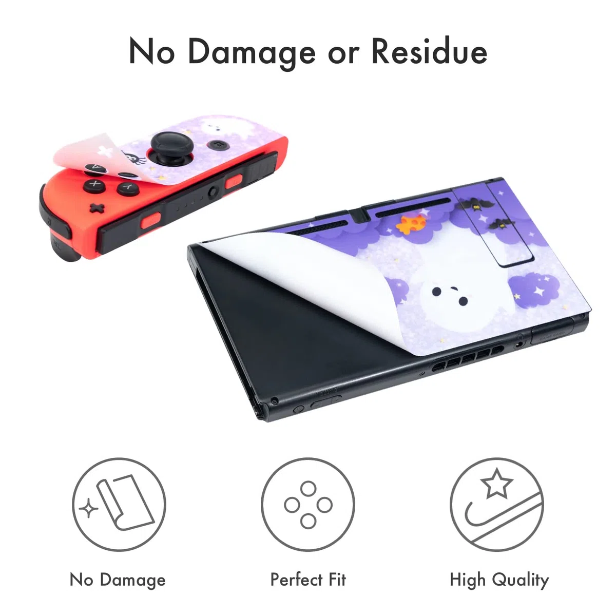 BelugaDesign Rose Switch Skin | Adesivi in vinile pastello con motivo floreale | Carino e romantico per San Valentino | Compatibile con Nintendo Switch (Lite, nero)
