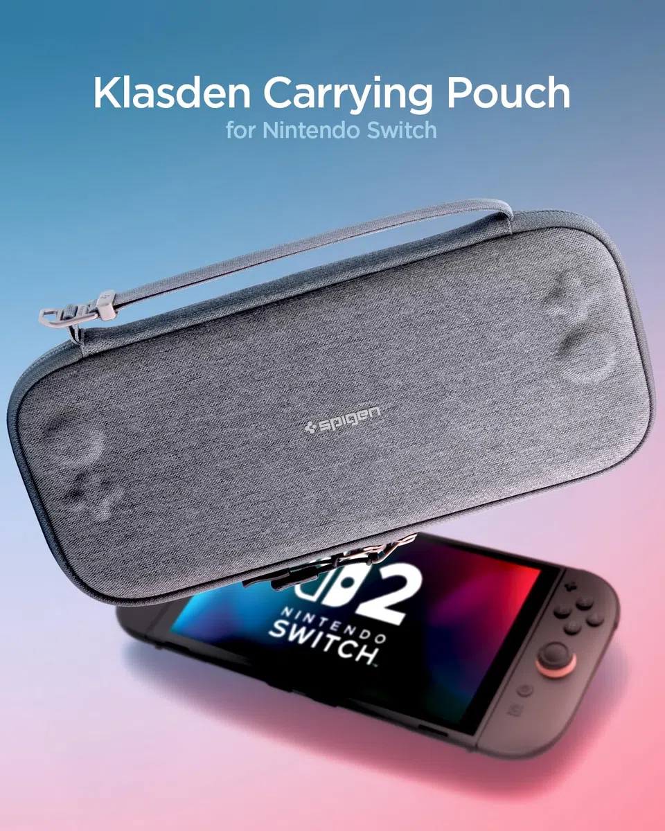 Spigen Custodia Klasden Pouch 2 Borsa da Viaggio Compatibile con Nintendo Switch 2 (2025) - Grigio Carbone