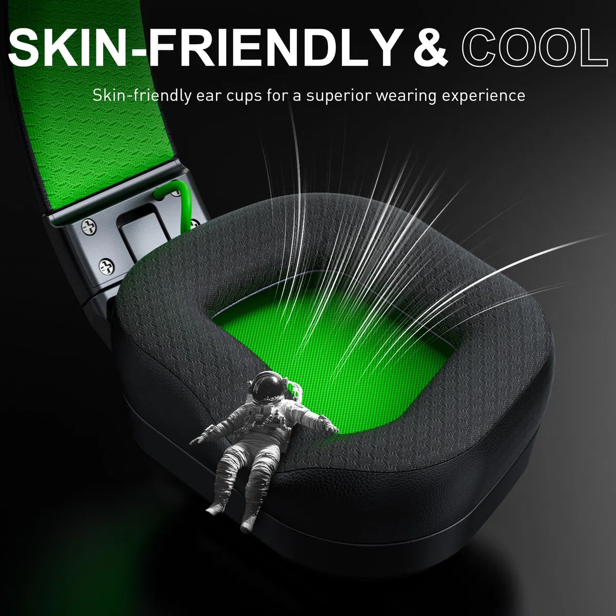 VK82 Cuffie da gioco senza fili, 2.4GHz Cuffie Wireless con Microfono + 5.4 Bluetooth, Cuffie da gioco pieghevoli per Ps5, Ps4, PC, Switch, Mac, Batteria da 50 Ore, LED Light, Nero Verde
