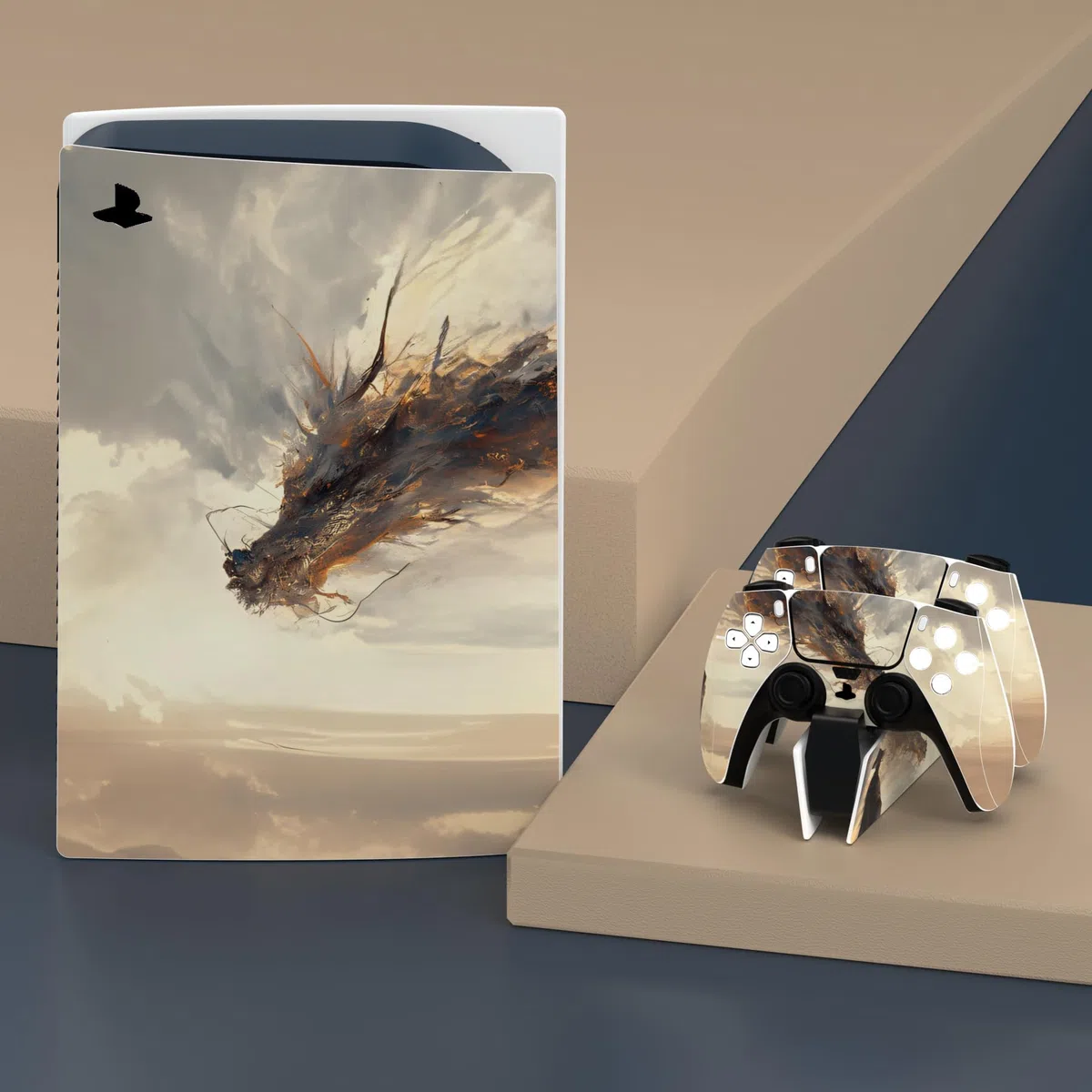PlayVital Adesivo Skin per ps5 Console Disco Edizione&Controller&Telecomando&Cuffie&Base di Ricarica,Sticker Decal Cover Vinile per Standard Edition-Incontro di Camminatore