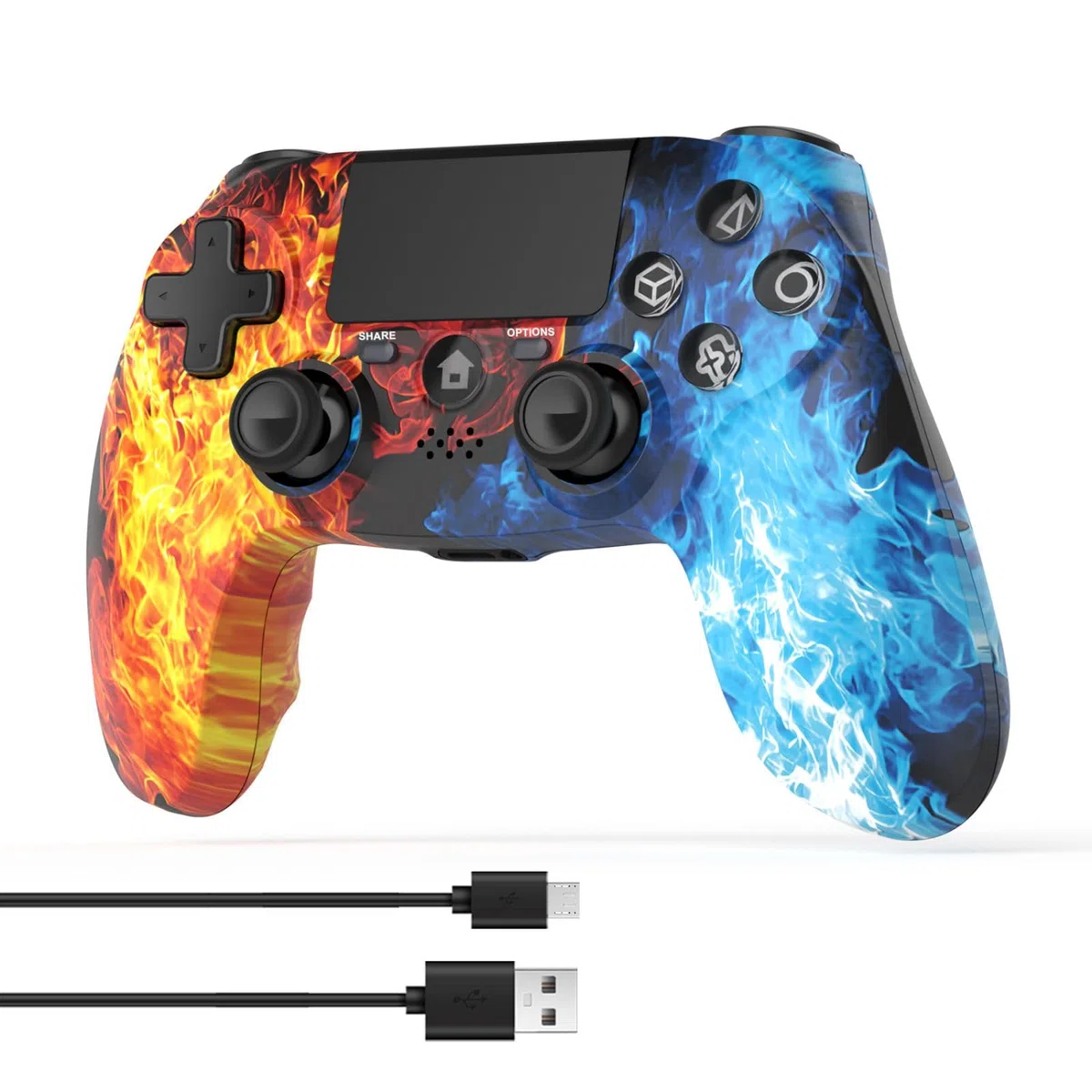 Controller wireless per PS4, Gamepad remoto senza fili con/doppia vibrazione / 6 assi sensore di movimento/funzione audio, controller di gioco ampiamente compatibile con PS4 / PC/iOS (rosso)