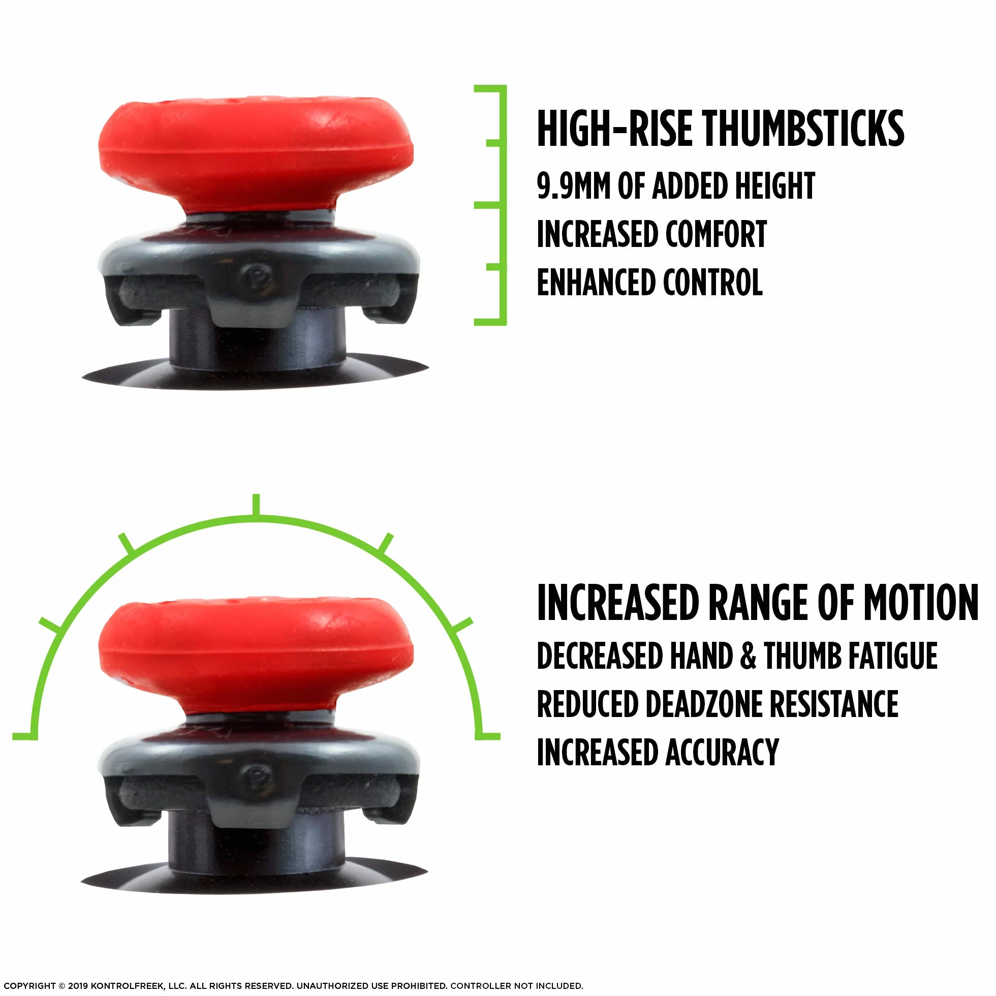 KontrolFreek FPS Freek Inferno per Xbox One e Xbox Series X Controller | Levette Performance | 2 alte Concave | Rosso