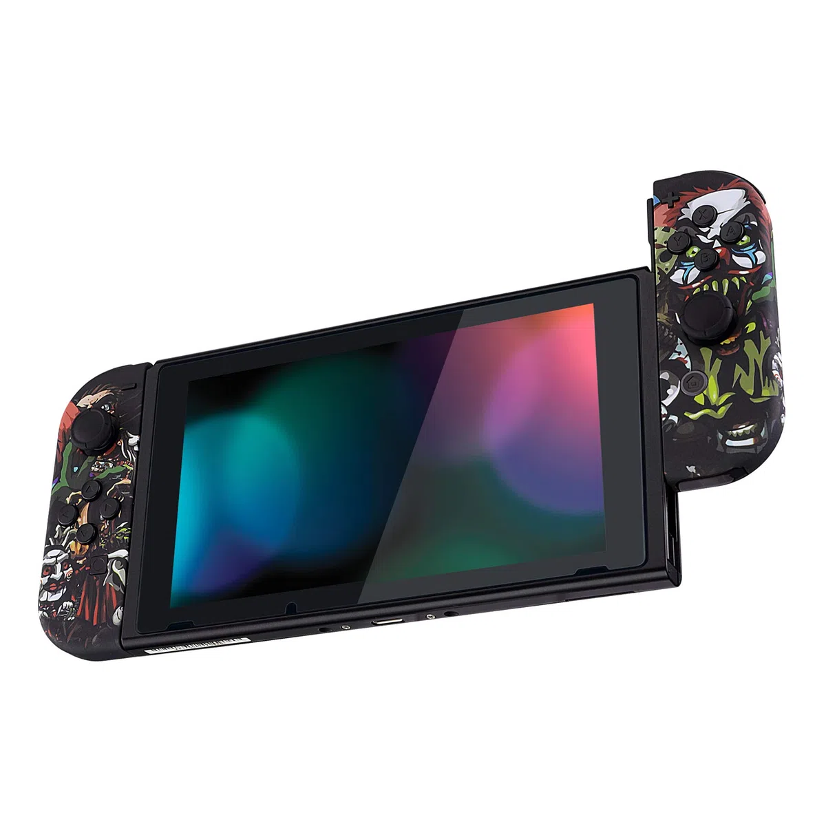 eXtremeRate Cover Custodia Scocca Joycon Case DIY Ricambio per Nintendo Switch Joycon&OLED Joycon Controller con Pulsanti Tasti Kit(NON Include Joycon)-Party Pauroso