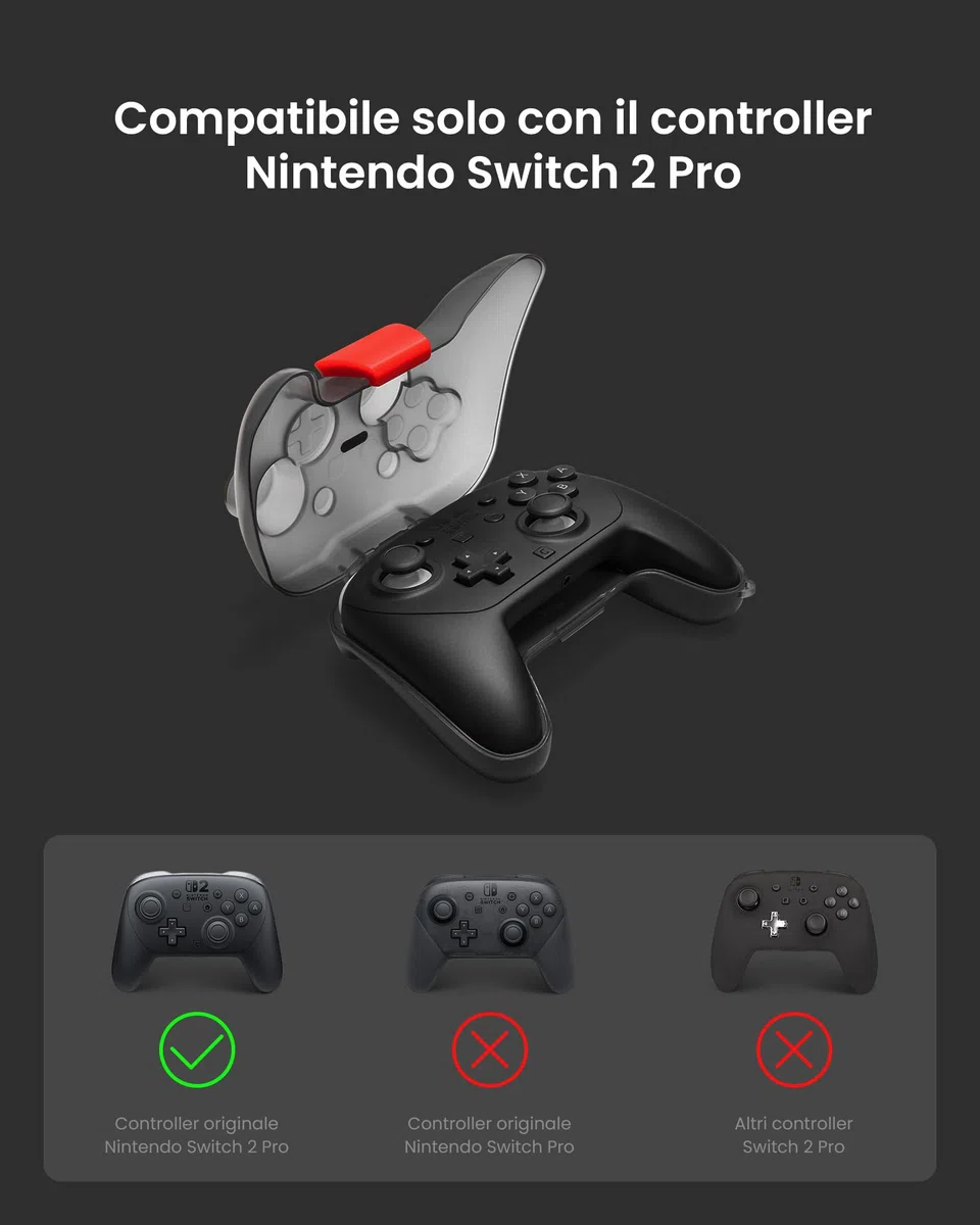 tomtoc Custodia per Nintendo Switch 2 Pro Controller , Case Cover rigida protezione guscio rigido per joystick, custodia da viaggio portatile, antiurto, antigraffio, resistente all’acqua