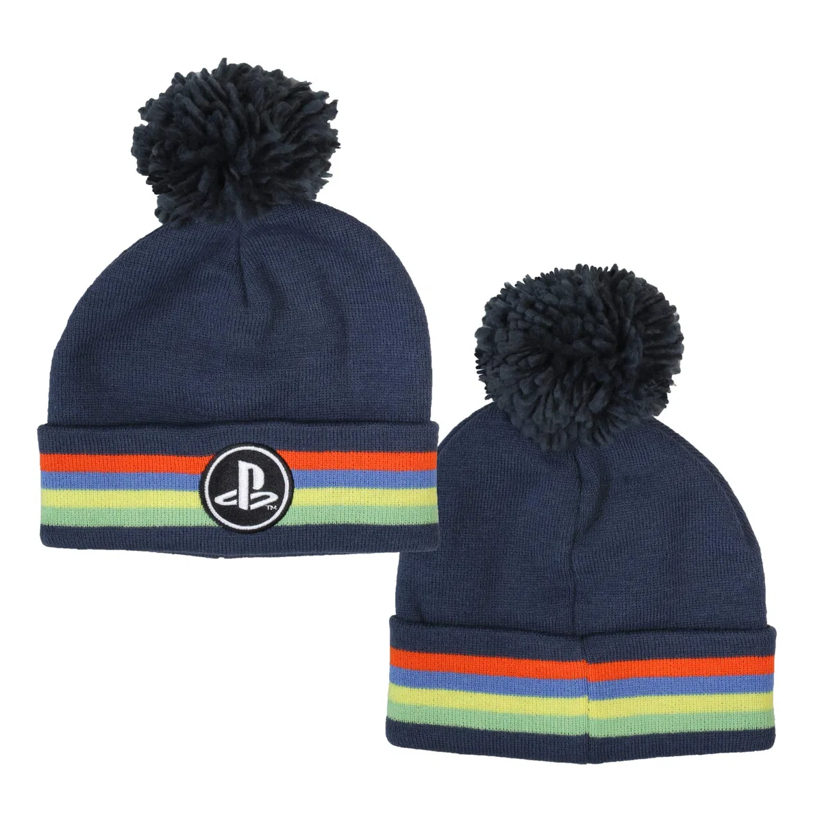 Playstation Classic Logo Beanie con Pom, per Bambini, Taglia Unica, Blu Navy, Merchandising Ufficiale, Marina Militare, Taglia Unica