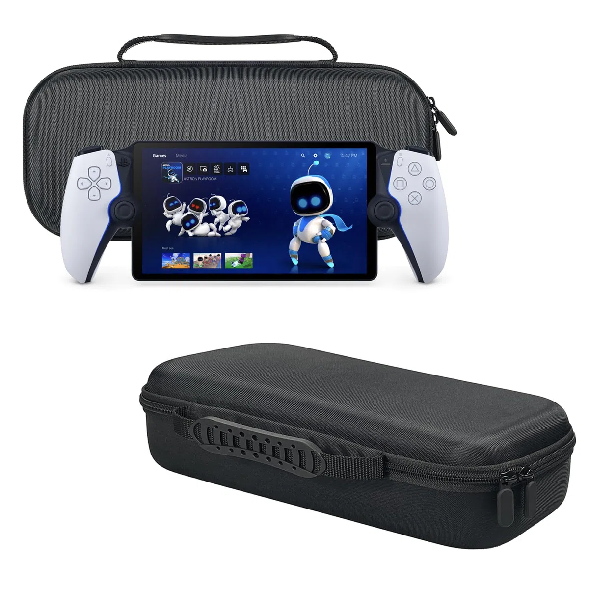 GMUJIAO Compatibile con Sony Playstation Portal per Custodia,Handheld Borsa Protettiva,Custodia Protettiva Eva,Protezione Completa/Stand Deisgn-Nero