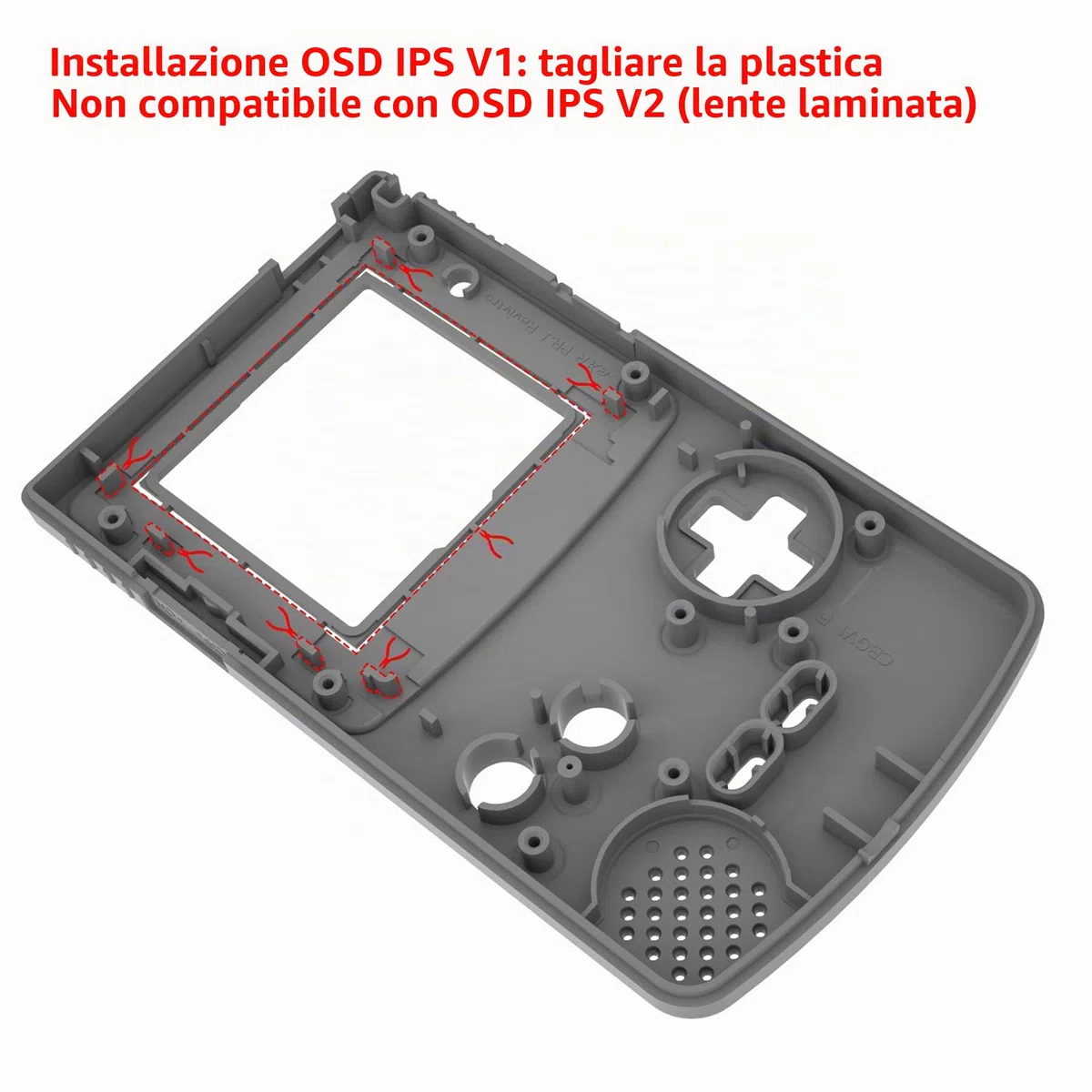 eXtremeRate Cover Custodia Tasti Scocca Pulsanti Shell Ricambio per Gameboy Color Console,Compatibile con GBC OSD IPS&Regular IPS&Standard LCD,Non Include Console&Schermo-Bianco
