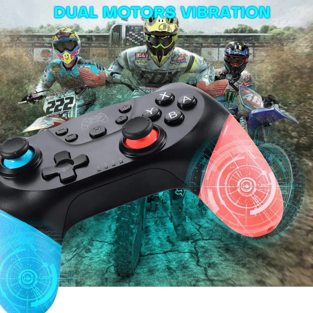 Controller per N-Switch, Wireless Bluetooth Switch Pro Controller, Switch Joystick Gamepad con Turbo Regolabile Dual Shock Gyro Axi