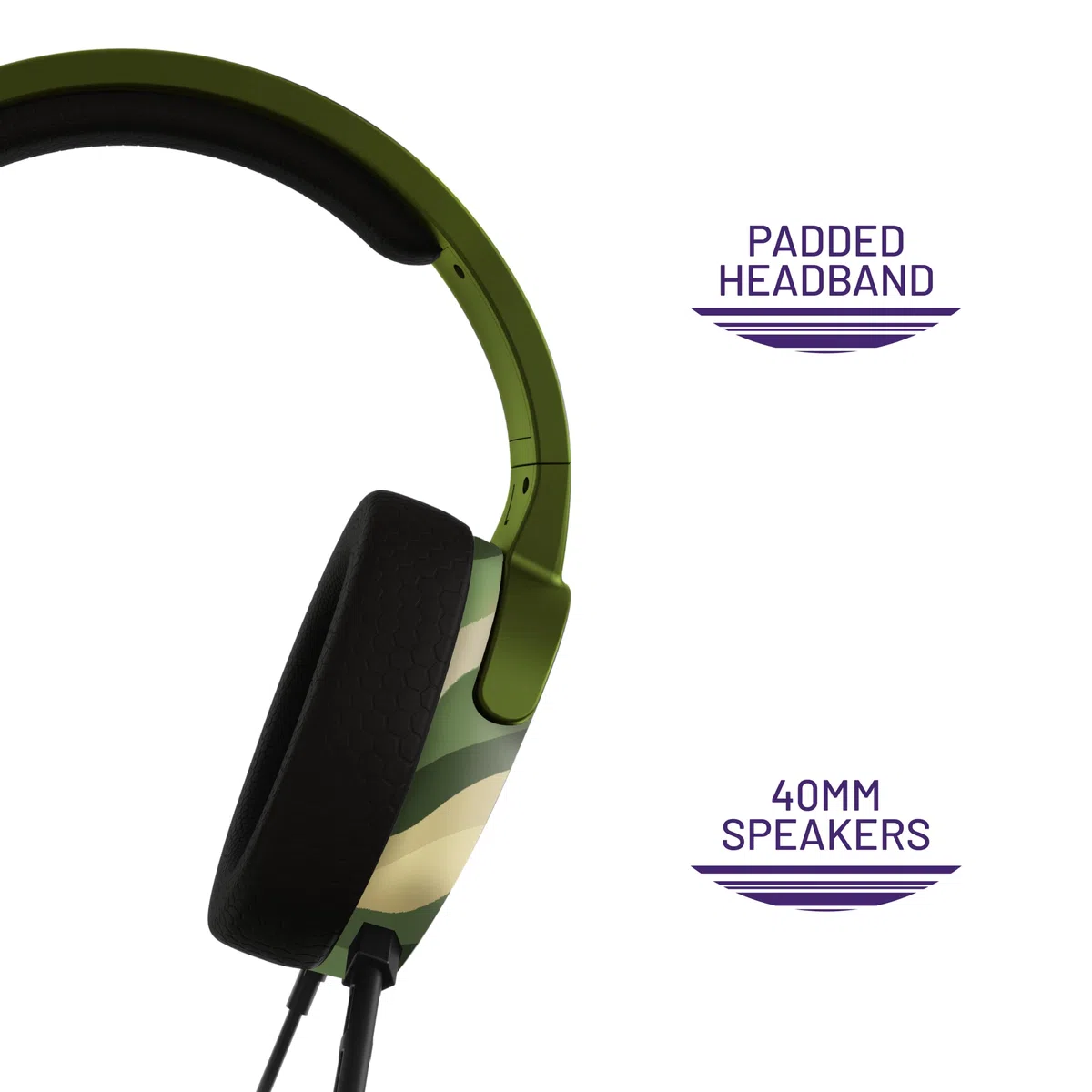 STEALTH PANTHER Wave - Cuffie da Gaming over-ear verde foresta, compatibili con PS4/PS5, XBOX, Switch, PC con microfono flessibile, jack da 3,5 mm, cavo da 1,5 m, leggere, comode e resistenti