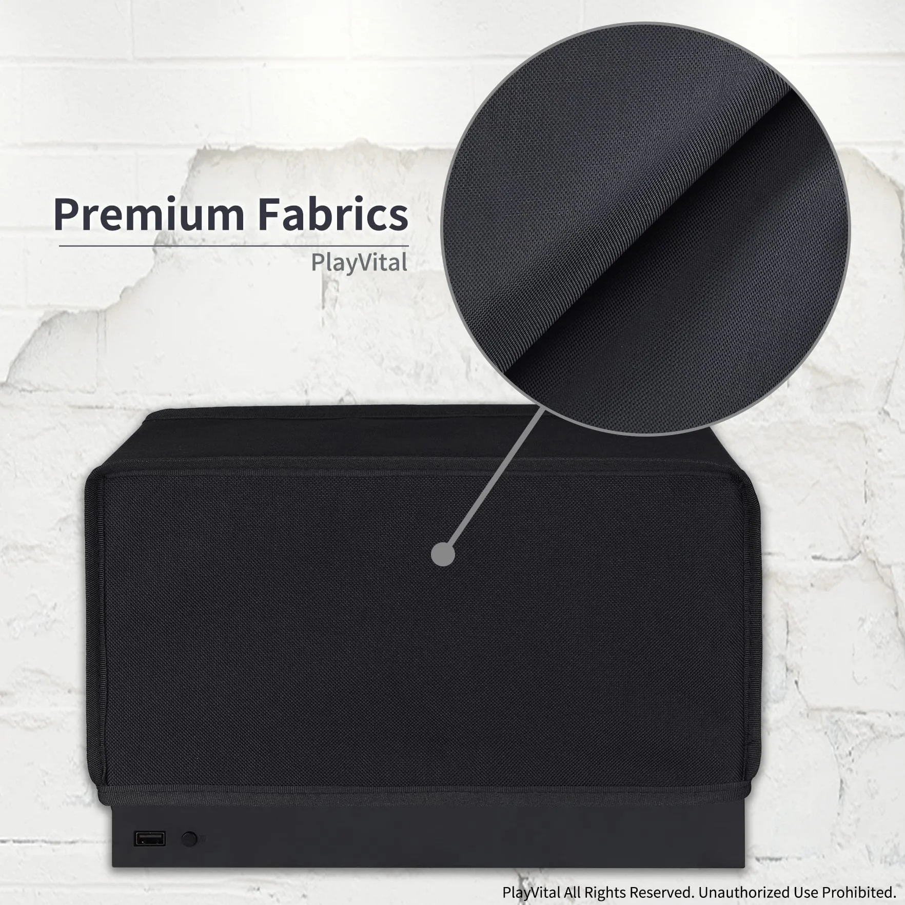 PlayVital Cover Copertura Antipolvere per Xbox Series X Console,Coperchio Nylon Orizzontale Protettivo Impermeabile per Xbox Series X Console-Nero