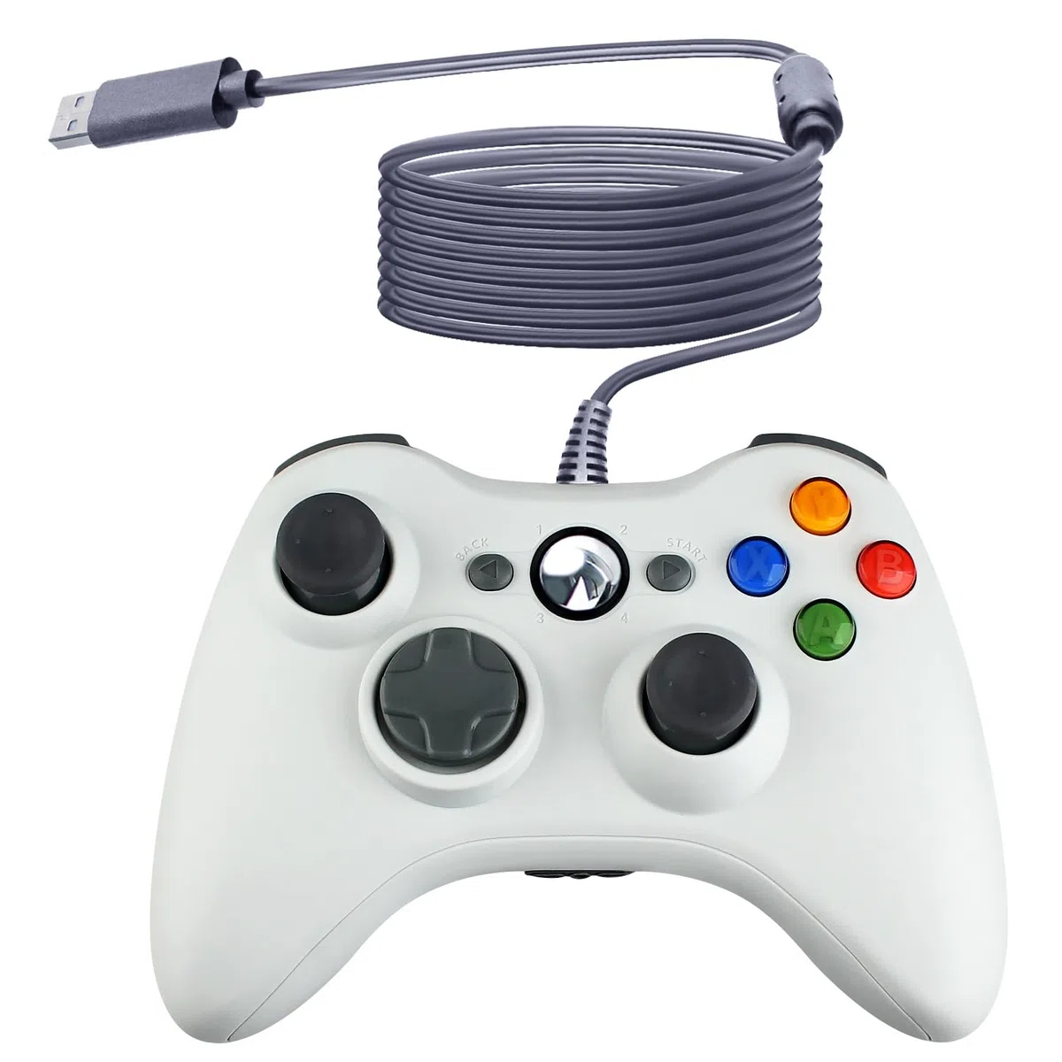OSTENT Controller USB Cablato Gamepad Joystick per Console Microsoft Xbox 360 Computer Portatile PC Windows Videogioco Colore Bianco