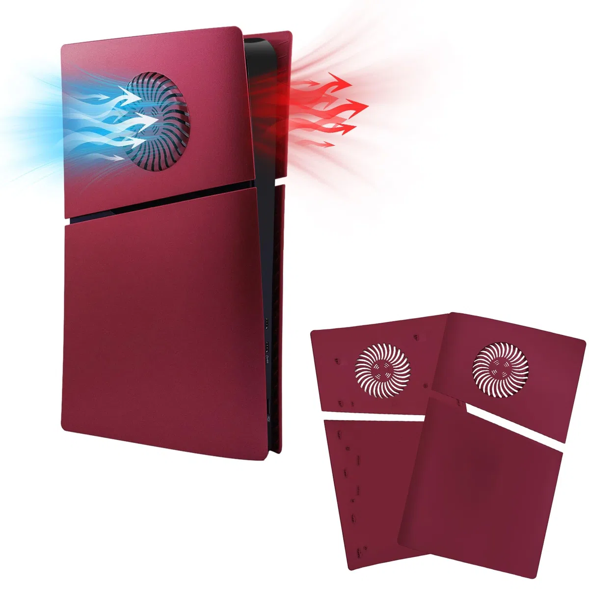 Mcbazel PS5 Slim Faceplate Piastra di Ricambio Placche per Pannello Laterale Rigido Copertura Protettiva di Accessori con Ventilazione per PlayStation 5 Slim Digital Edition(Not for PS5/PS5 Pro)