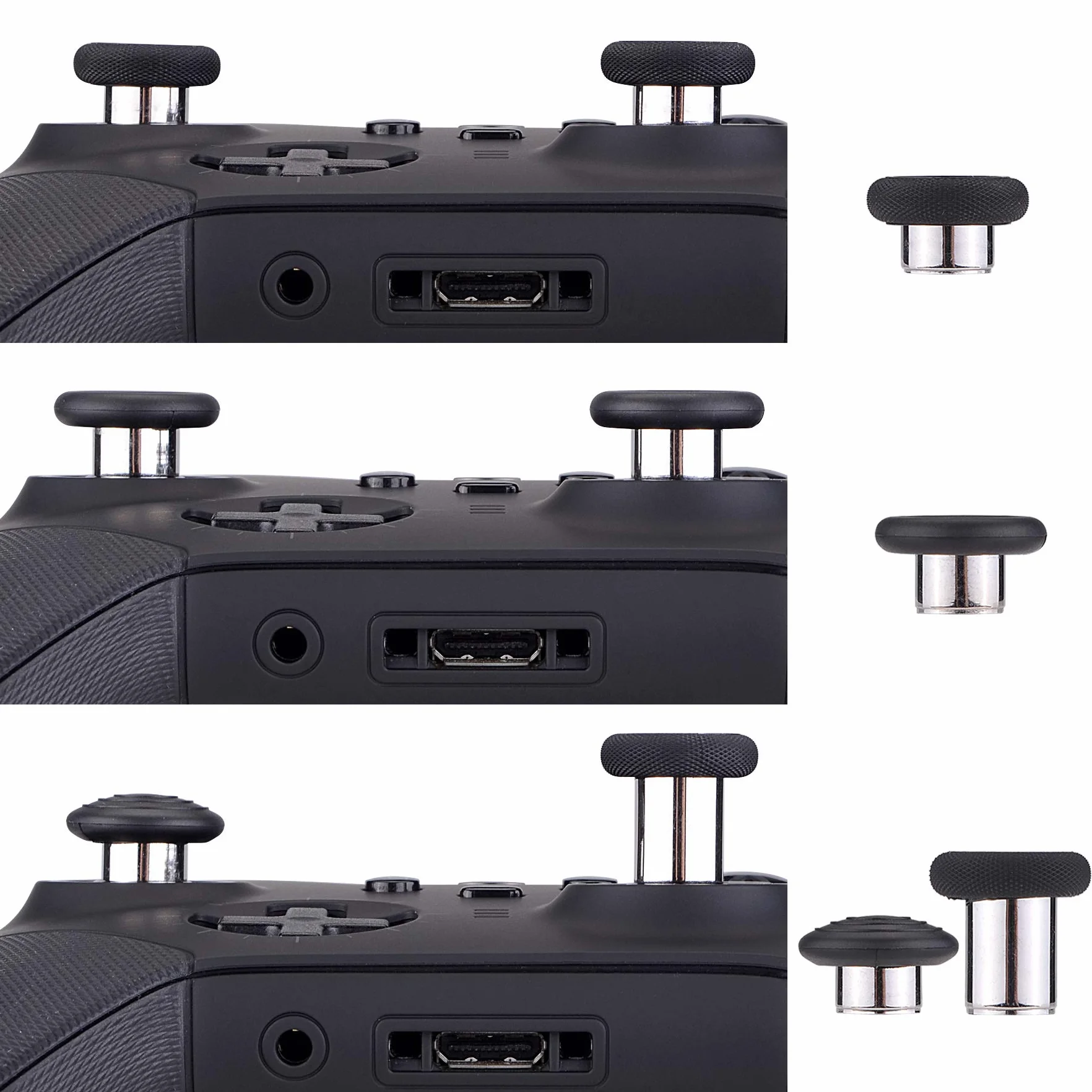 eXtremeRate Levette Analogiche in Metallo per Xbox Elite Series 2 Wireless Controller,Dpad Paddles Palette Pulsanti Tasti Ricambio per Xbox One Elite/Elite Series 2 Core Joystick(13 in 1)-Nero