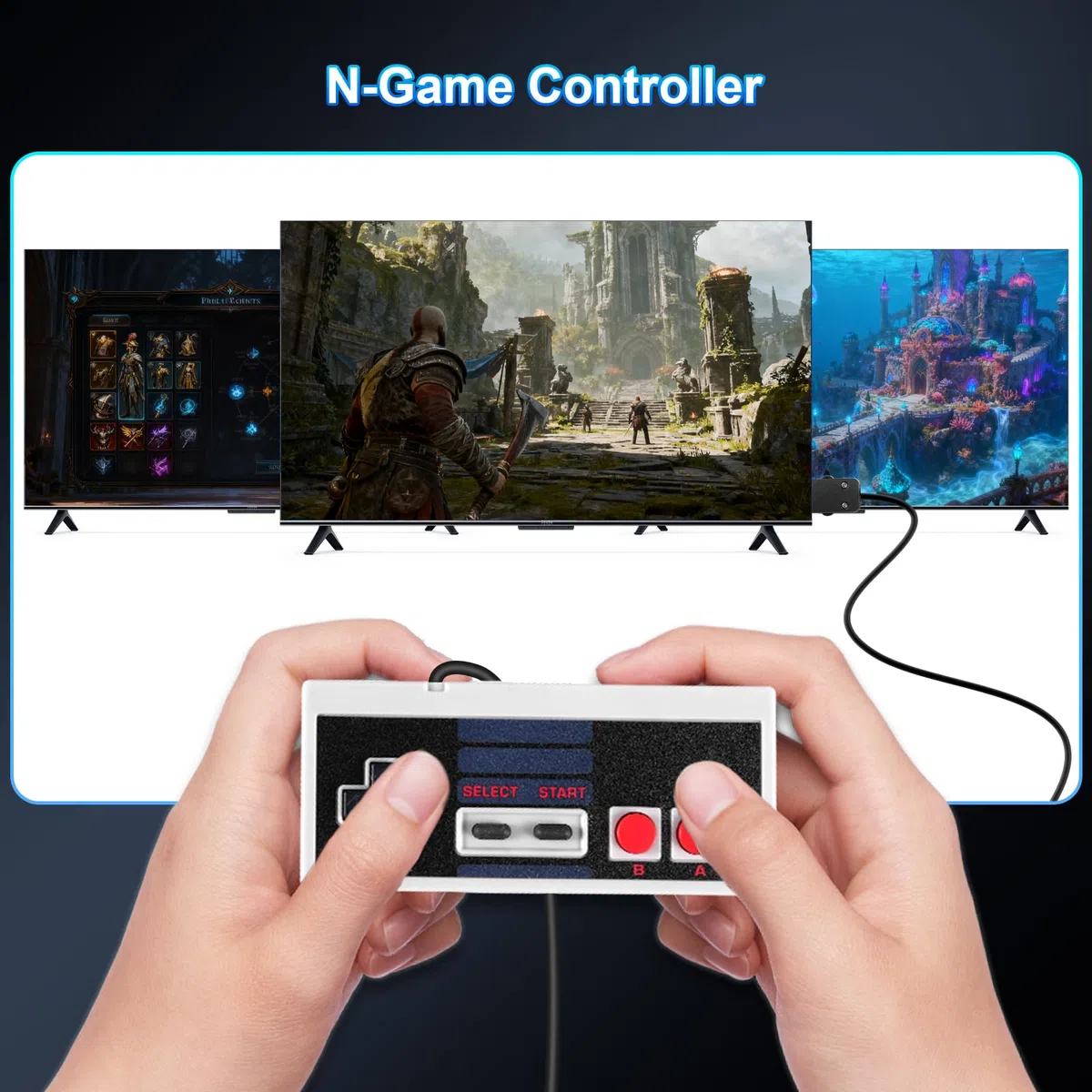 Binghe NES Controller Classico, NES Game Controller Classic Mini Edition con NES Interfaccia Compatibile con PC/M-A-C/Raspberry Pi 3(2 pezzi)