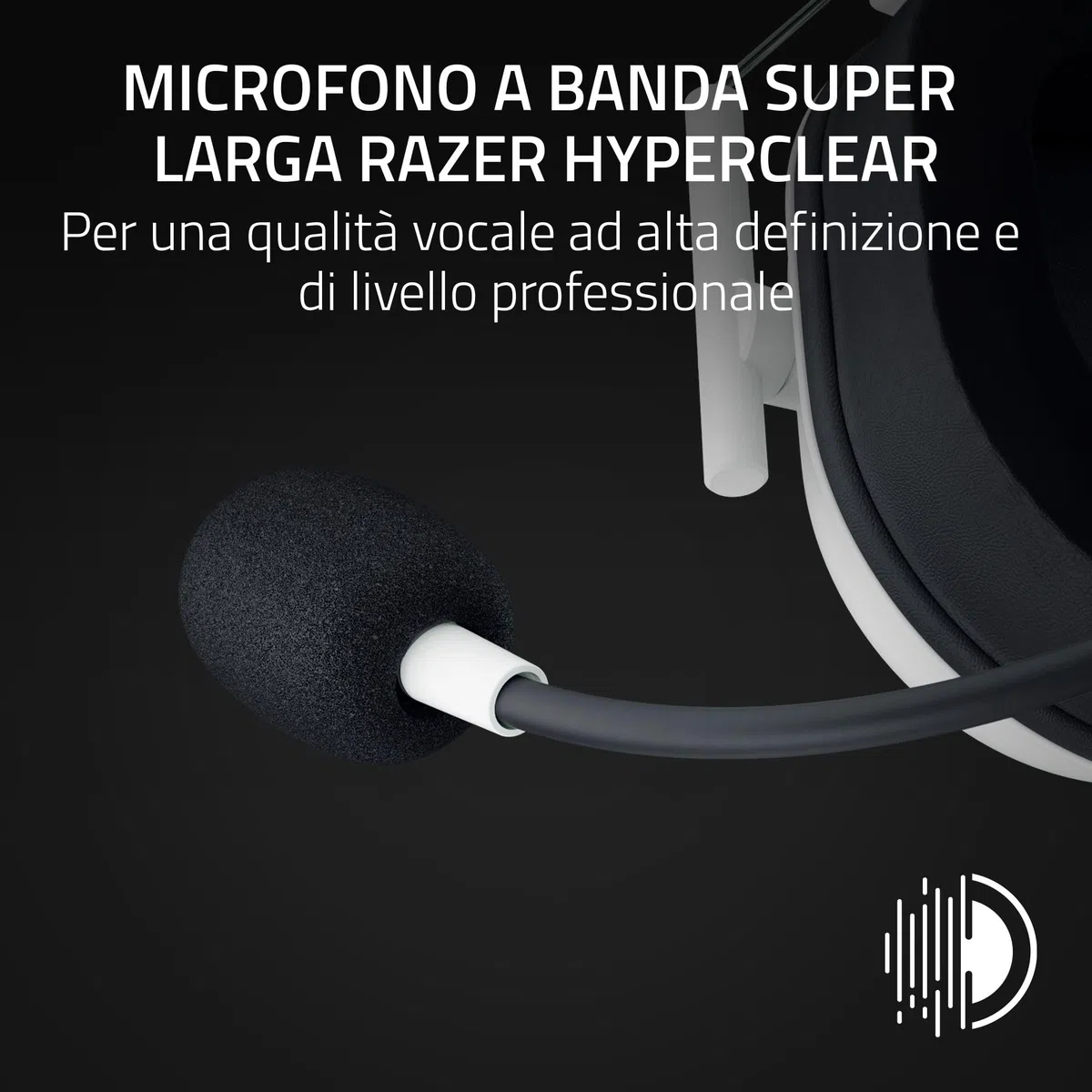 Razer Blackshark V2 Hyperspeed per PC - Cuffie da gioco e-sport senza fili ultra leggere 280g (Microfono a banda larga, Diaframma TriForce da 50mm, schiuma di isolamento acustico, 70 ore) Bianco