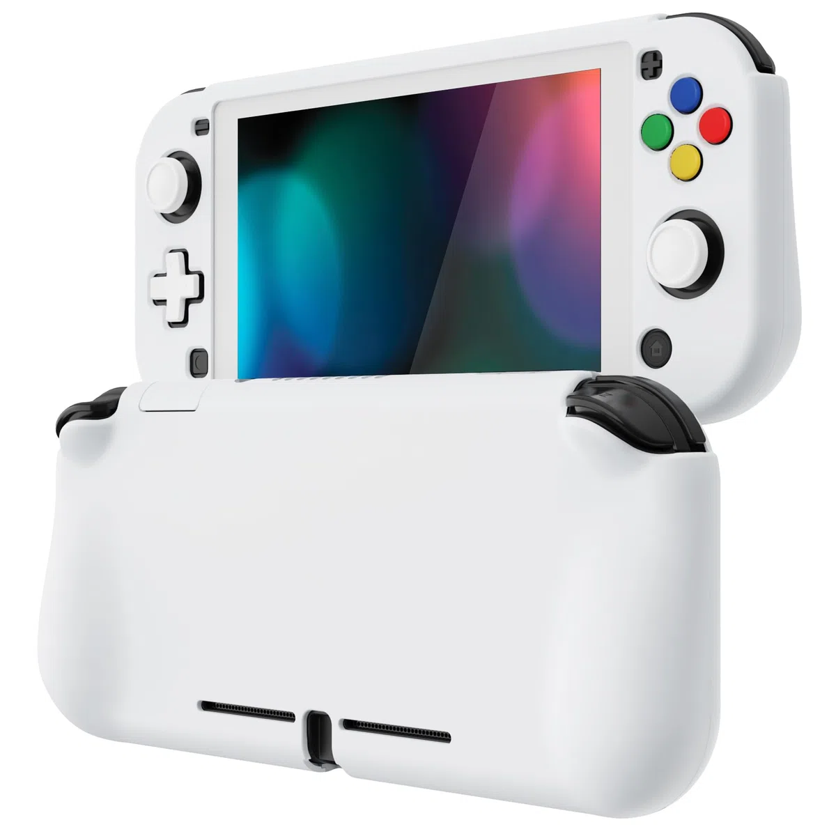 PlayVital Cover Custodia per Nintendo Switch Lite,Copertura Grip Ergonomica Rigida Pellicola Copri Analogici/Tasti Protezione per Switch Lite Console(ZealProtect)-Bianco