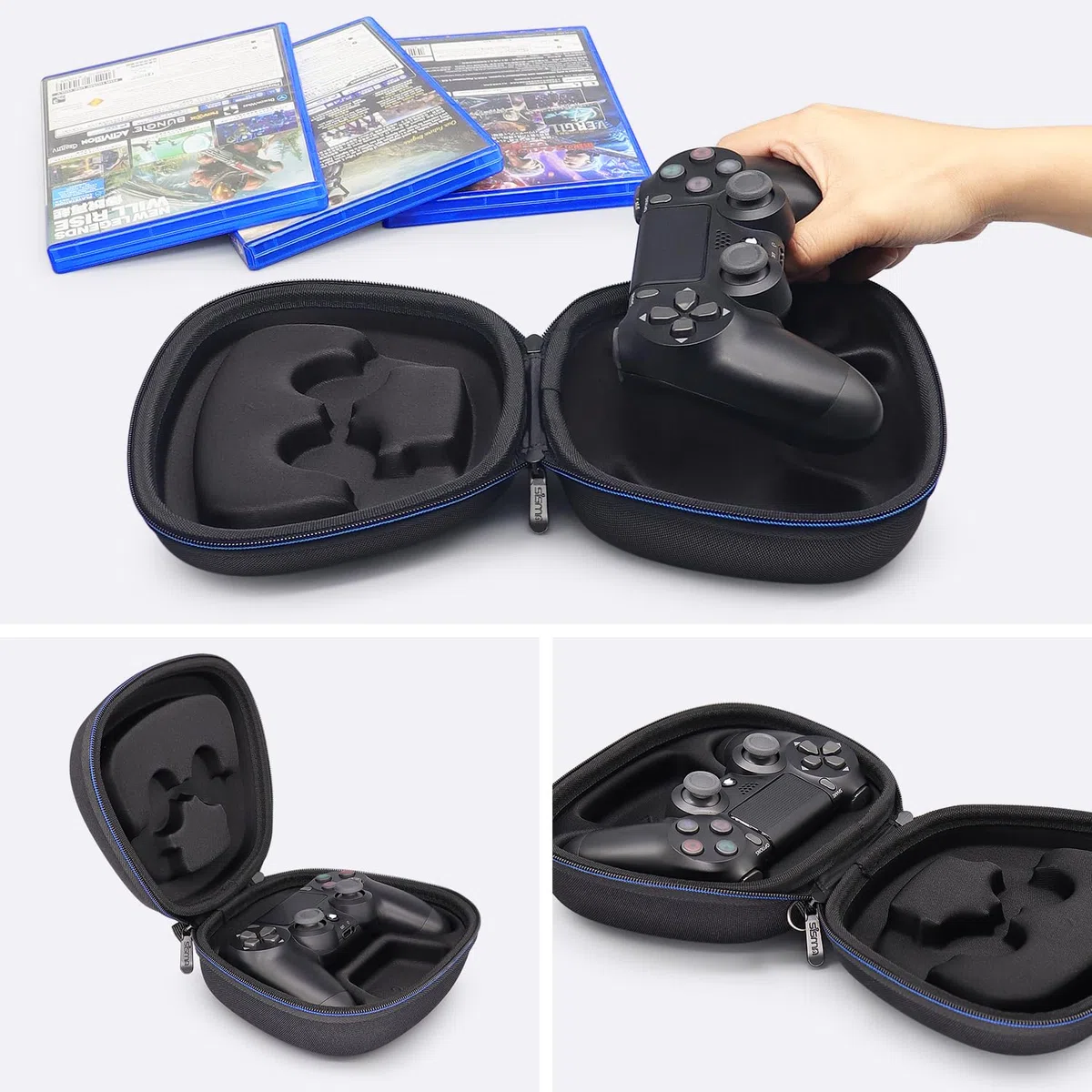 Custodia Compatibile con Controller Wireless PS4, Sisma Custodia da viaggio per riporre e proteggere Controller Dualshock 4 della PlayStation, Cover rigida e Facile da trasportare, Nero