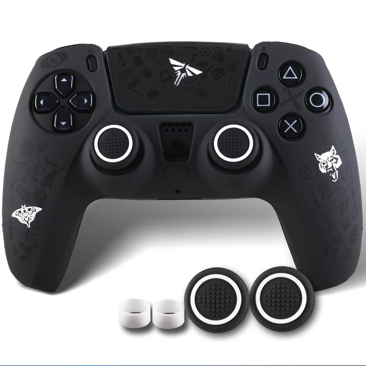 Non-Slip Silicone Cover for PS5 Controller with Thumbstick Caps * 2 & Sticker * 1 WLF