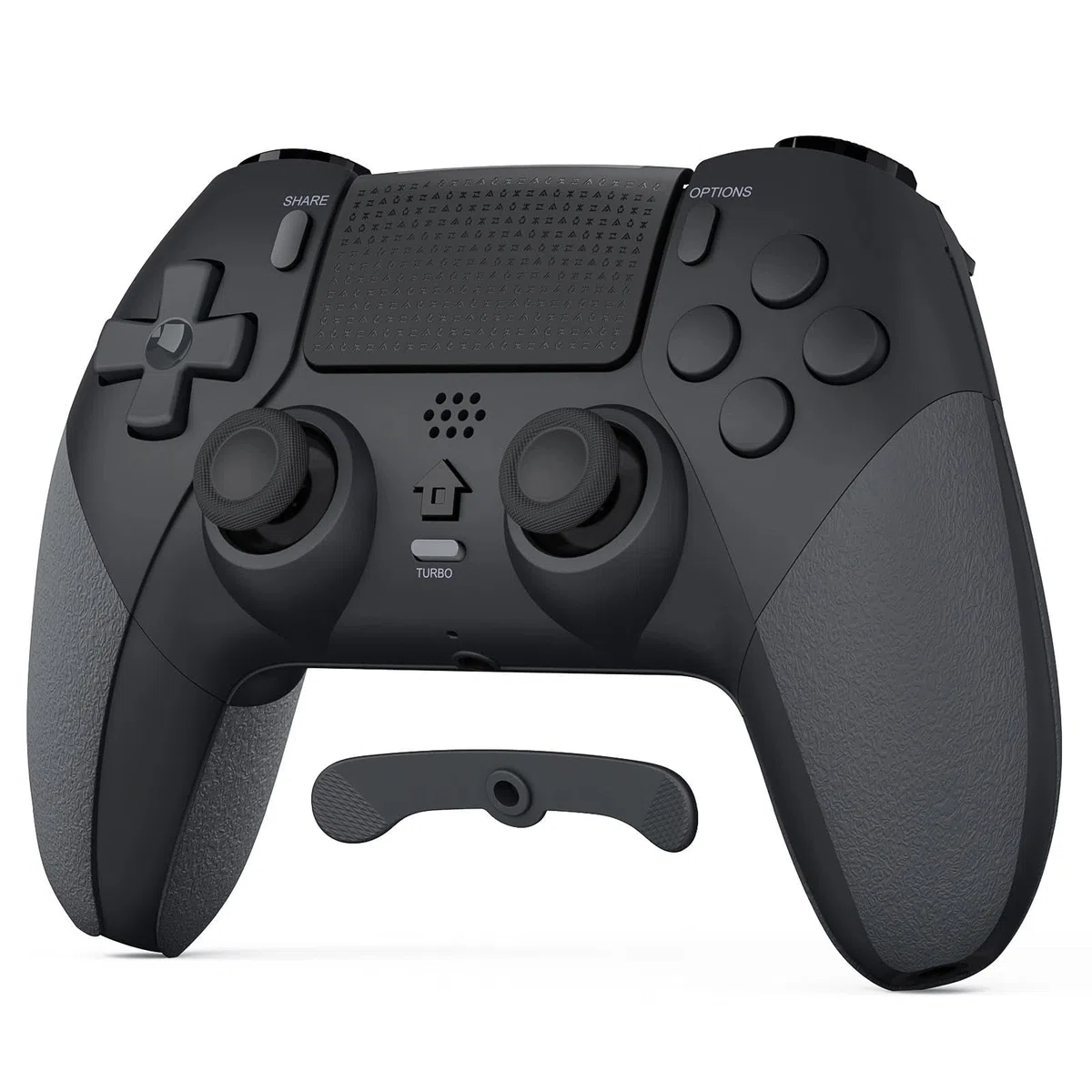 LATEC Controller per PS4 con Bluetooth, Controller Wireless PS4 con 2 Pulsanti Macro Programmabili, Sensore Giroscopico a 6 Assi, Doppia Vibrazione, Touchpad, Nero
