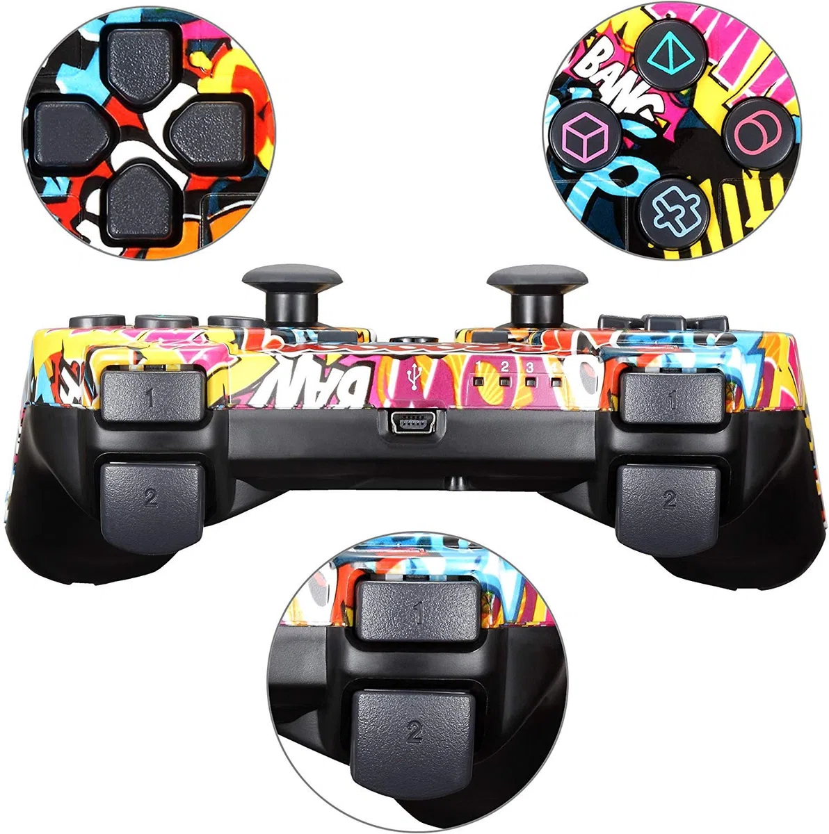 Controller wireless per PS3 con doppia vibrazione e cavo di ricarica …