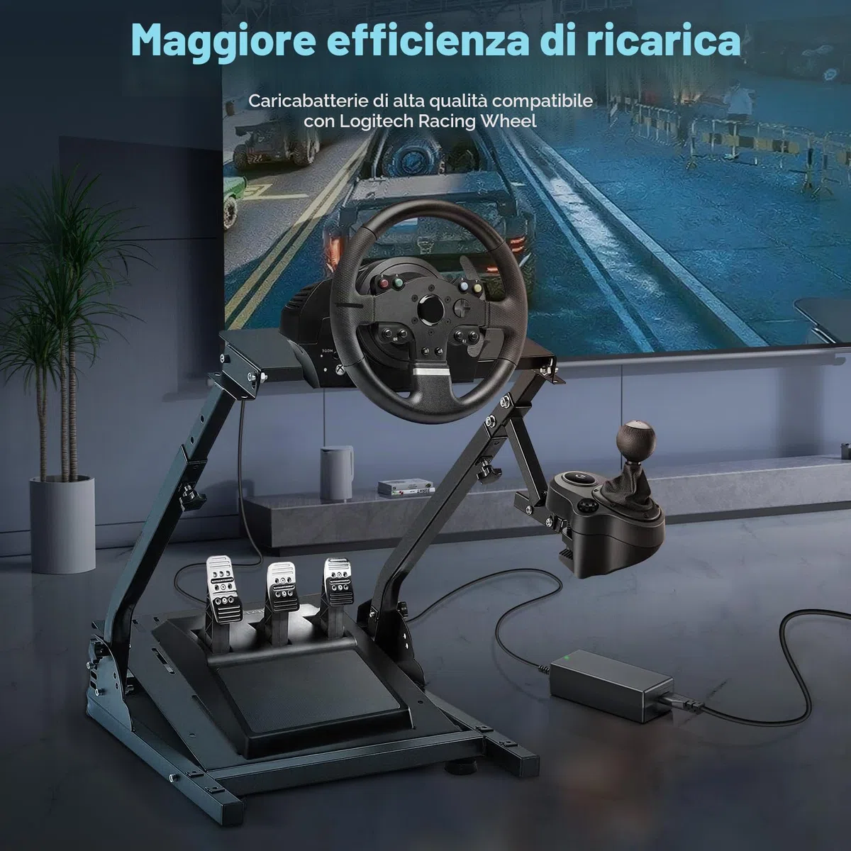 shefor Alimentatore Caricabatterie 24V Compatibile con Logitech Racing Wheel G920 G923 G940 G25 G27 G29 GT Microsoft Wireless Xbox 360 E-X5C19 EX5C19 841-000038 PS3 G25 190211-0010 Adattatore