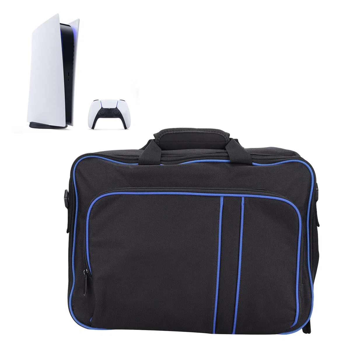 per Custodia da Trasporto, Custodia Protettiva Rigida per Console Custodia da Viaggio, Grande Capacità Ergonomica per Console di Gioco/controller/auricolare/scheda di Gioco (Blu