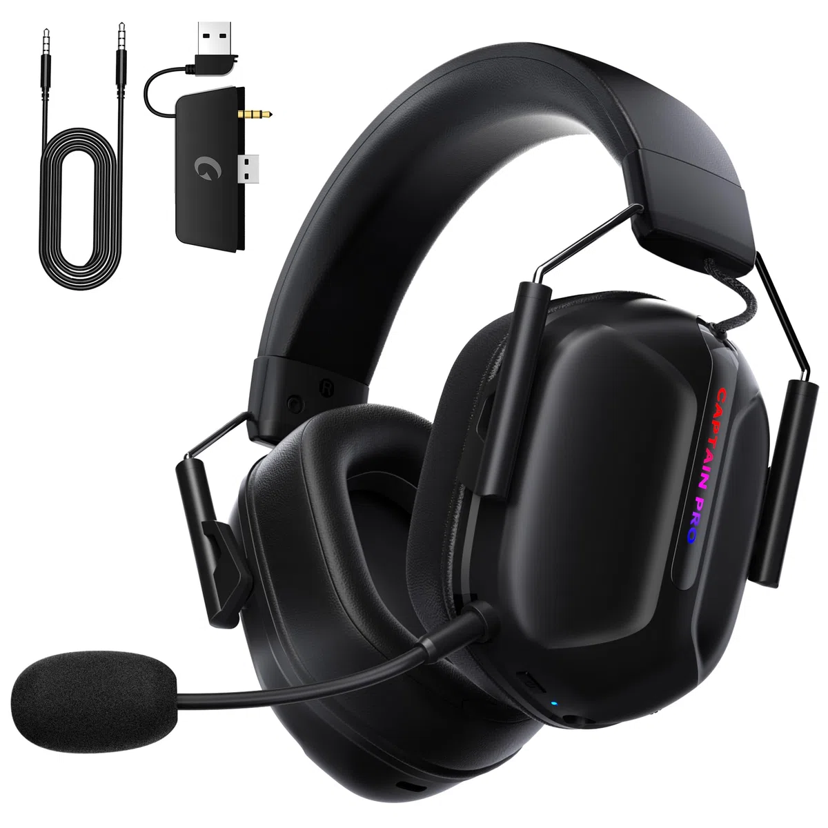 Gvyugke Cuffie wireless da 2,4 GHz per Xbox Series X|S, cuffie wireless per Xbox One, PC, PS5, Switch, Microphone Removable Noise Canceling Microphone, 3D Surround, durata della batteria, RGB Light