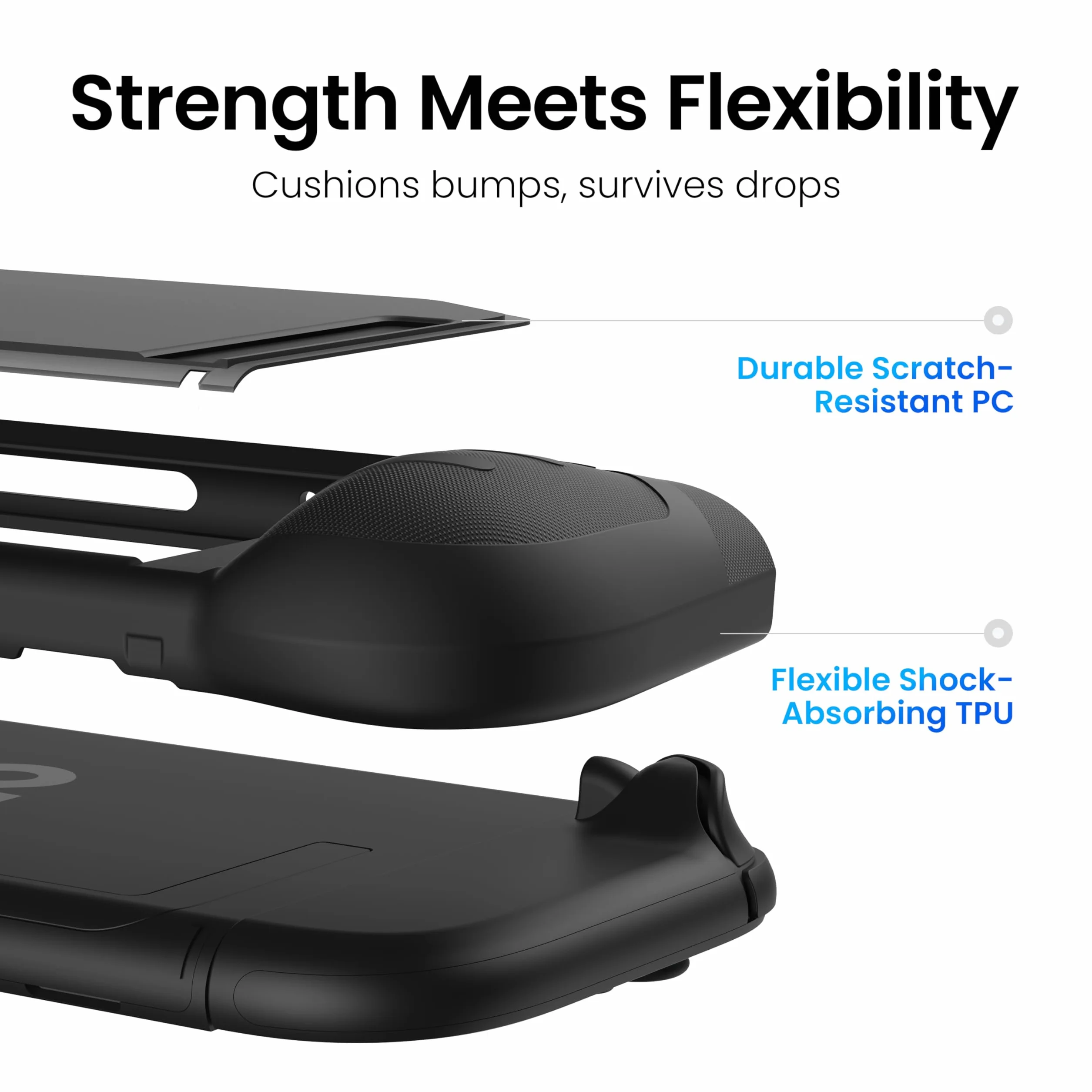 KIWIHOME P2 Dockable per Switch 2 Case 2025, Impugnatura ergonomica antiscivolo Custodia protettiva anti-caduta Accessori per Switch 2 Case, Nero