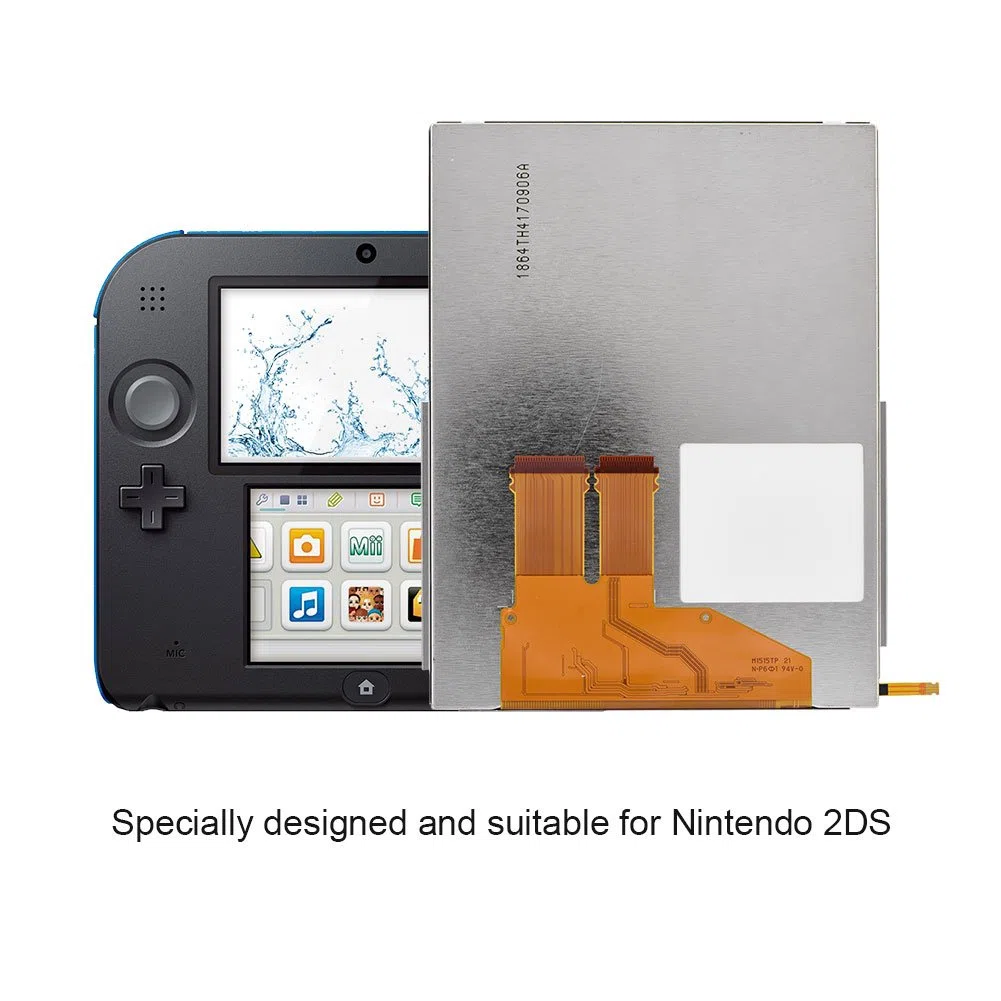 Socobeta Sostituzione Schermo LCD di Ricambio Parte Superiore e Inferiore di Riparazione dello Schermo LCD Compatibile con 2DS