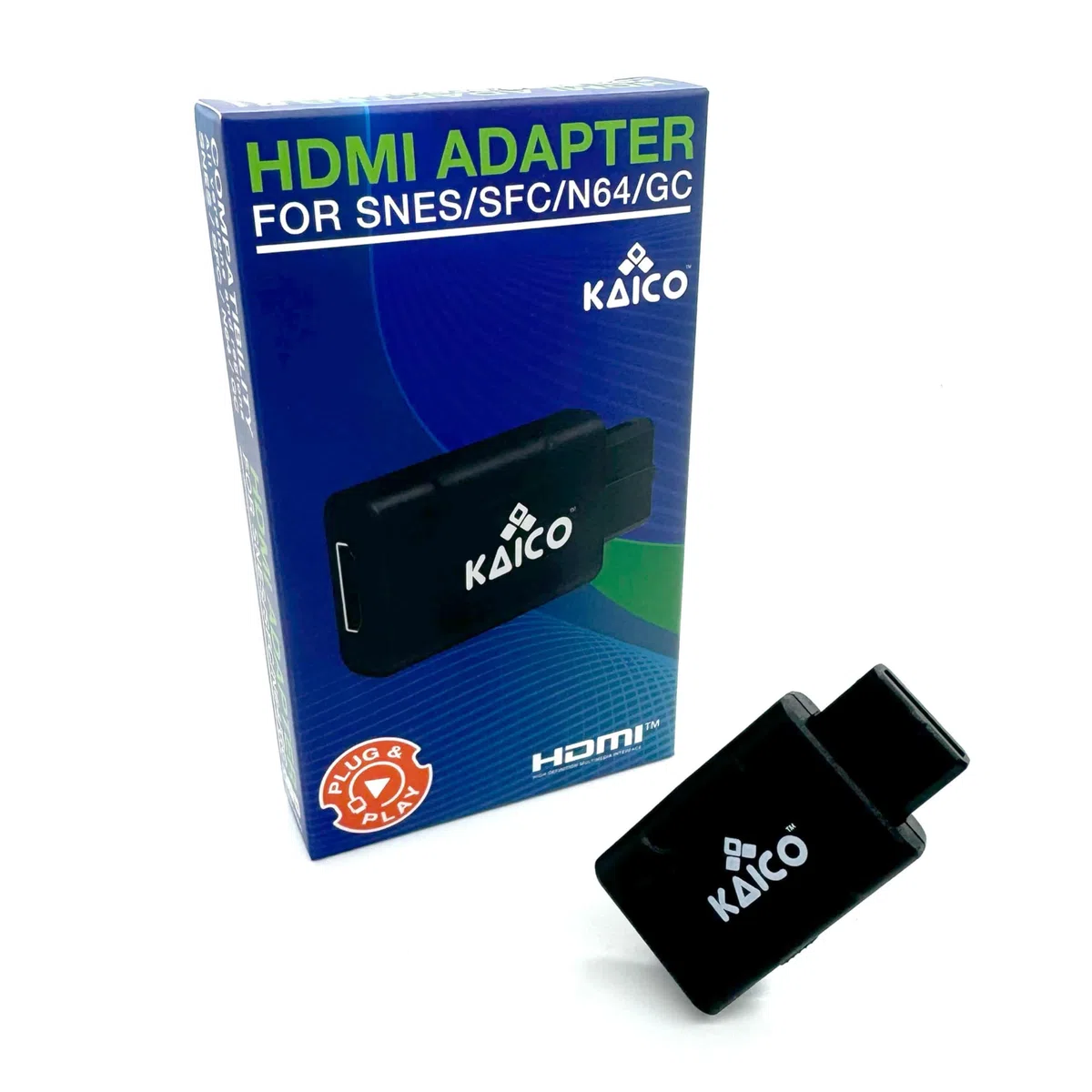 Kaico Adattatore HDMI supporto S-Video e Composite compatibile con N64, 64, SNES, Famicom e GameCube. Una semplice soluzione di adattatore Pass Through Plug & Play