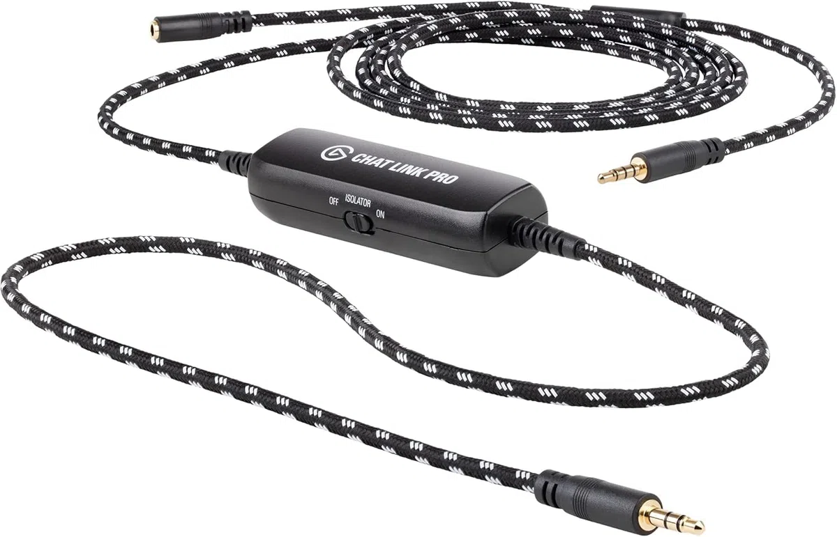 Elgato Chat Link Pro - Adattatore audio per PS5 e PS4 Nintendo Switch, acquisisci chat vocali, l'audio del gameplay, cavo extra lungo