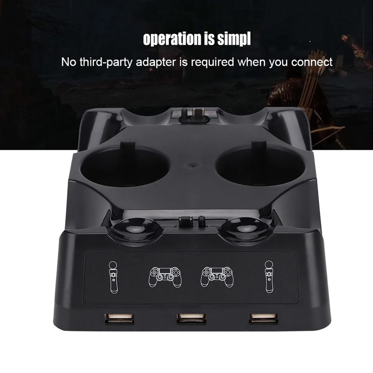 Caricatore Dock di Ricarica Multifunzione, Stazione di Ricarica Rapida Compatibile con Move e VR, Base di Ricarica per Controller