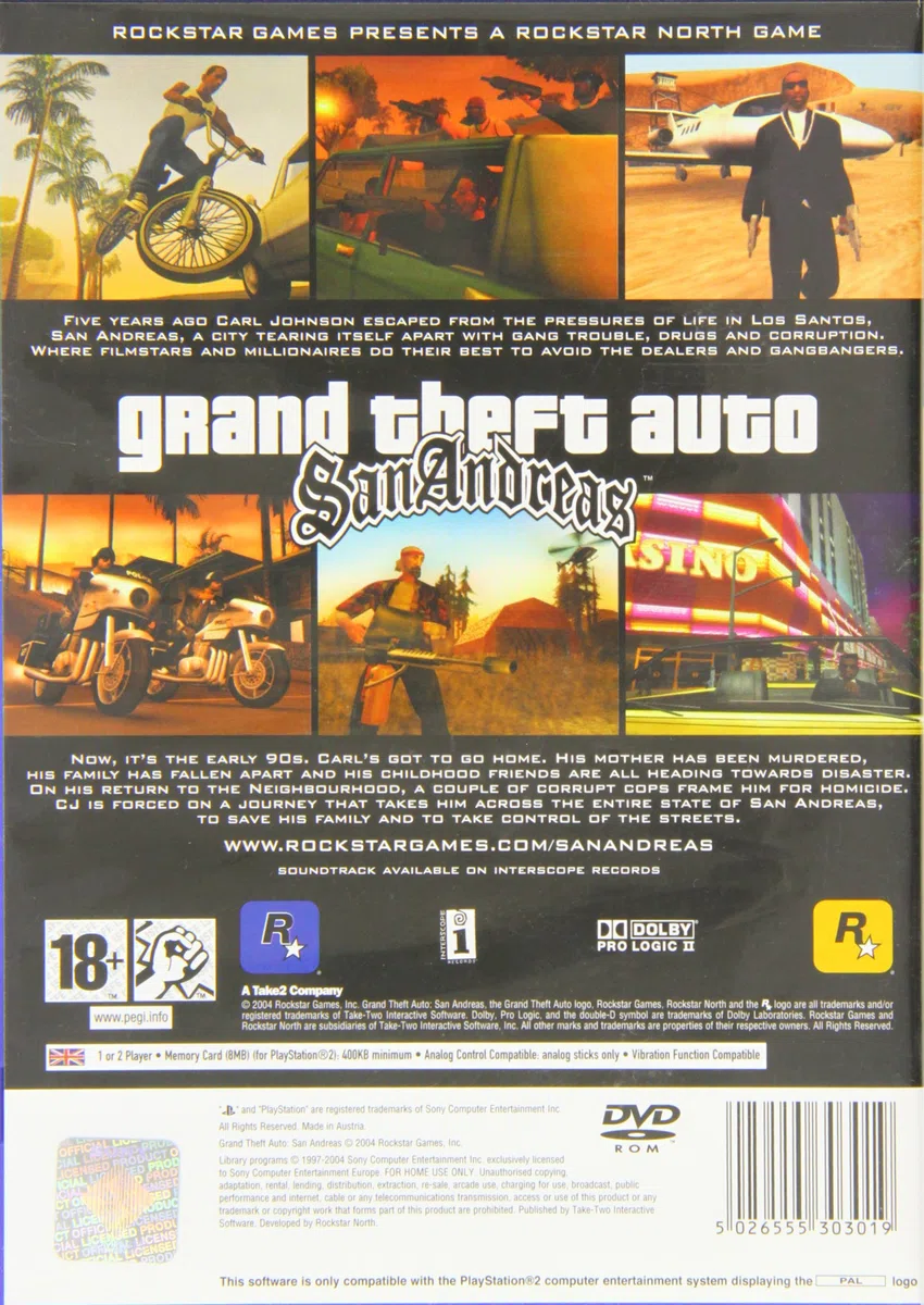 PS2 GRAND THEFT AUTO : SAN ANDREAS (EU)