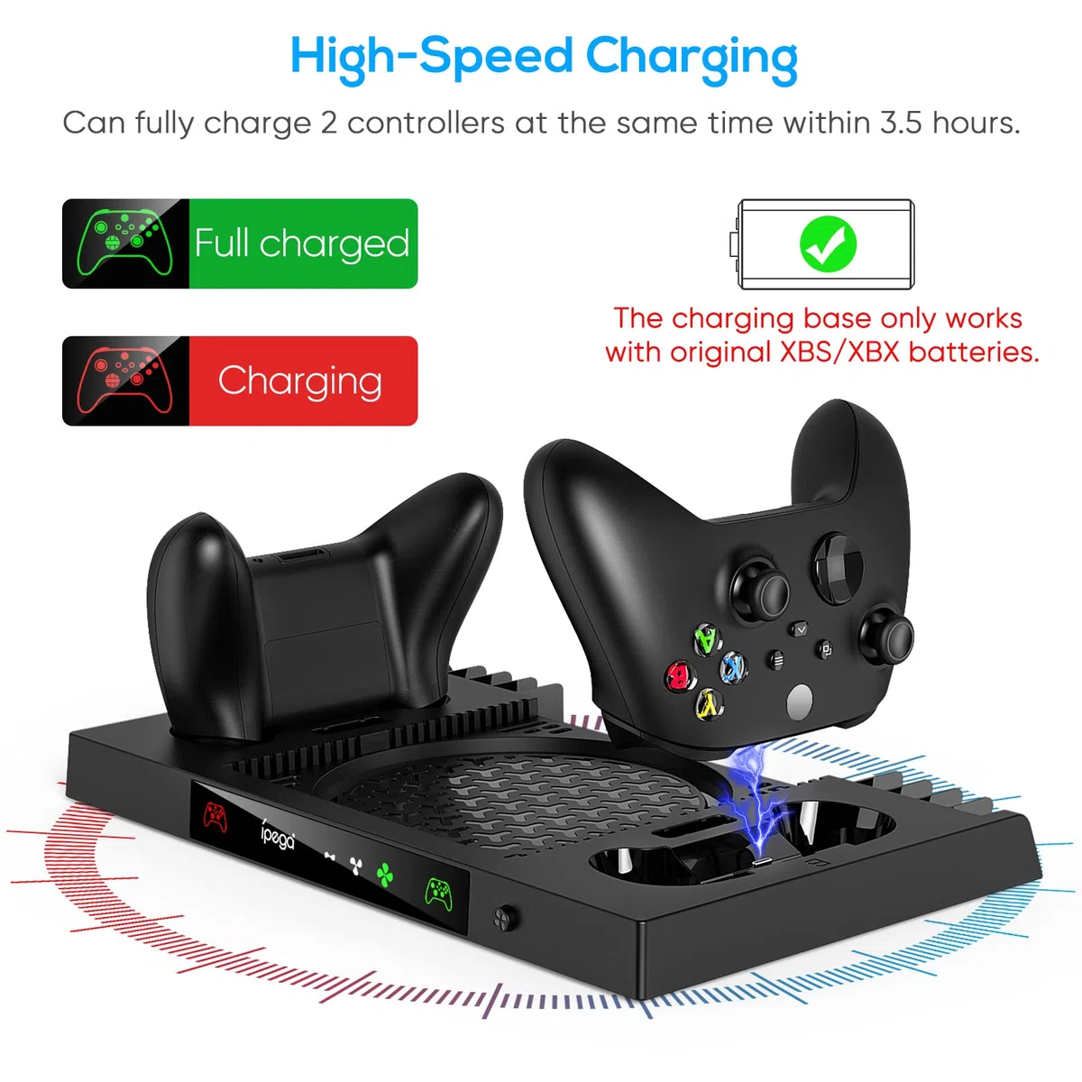 FYOUNG Supporto ventole per Xbox Serie X con supporto per cuffie, serie X sistema di raffreddamento con caricatore controller e supporto per cuffie
