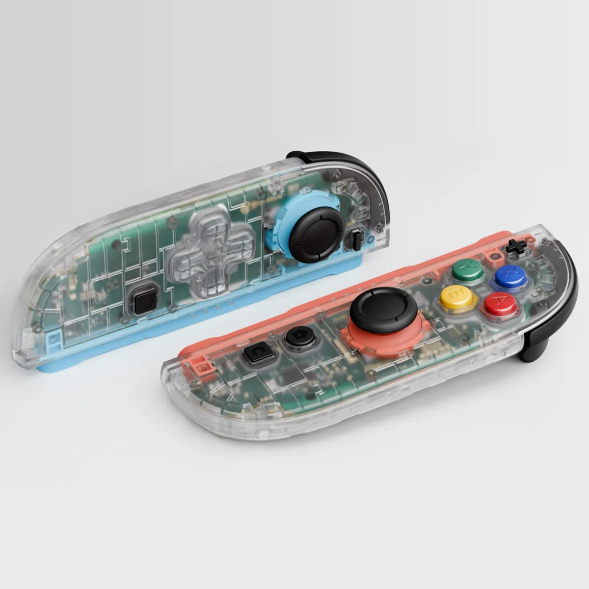 eXtremeRate Cover per Nintendo Switch 2 con Tasti ABXY Dpad, Custodia Ricambio Accessori per Switch 2 Joycon, Senza Joycon e Console(Dpad Versione), Trasparente