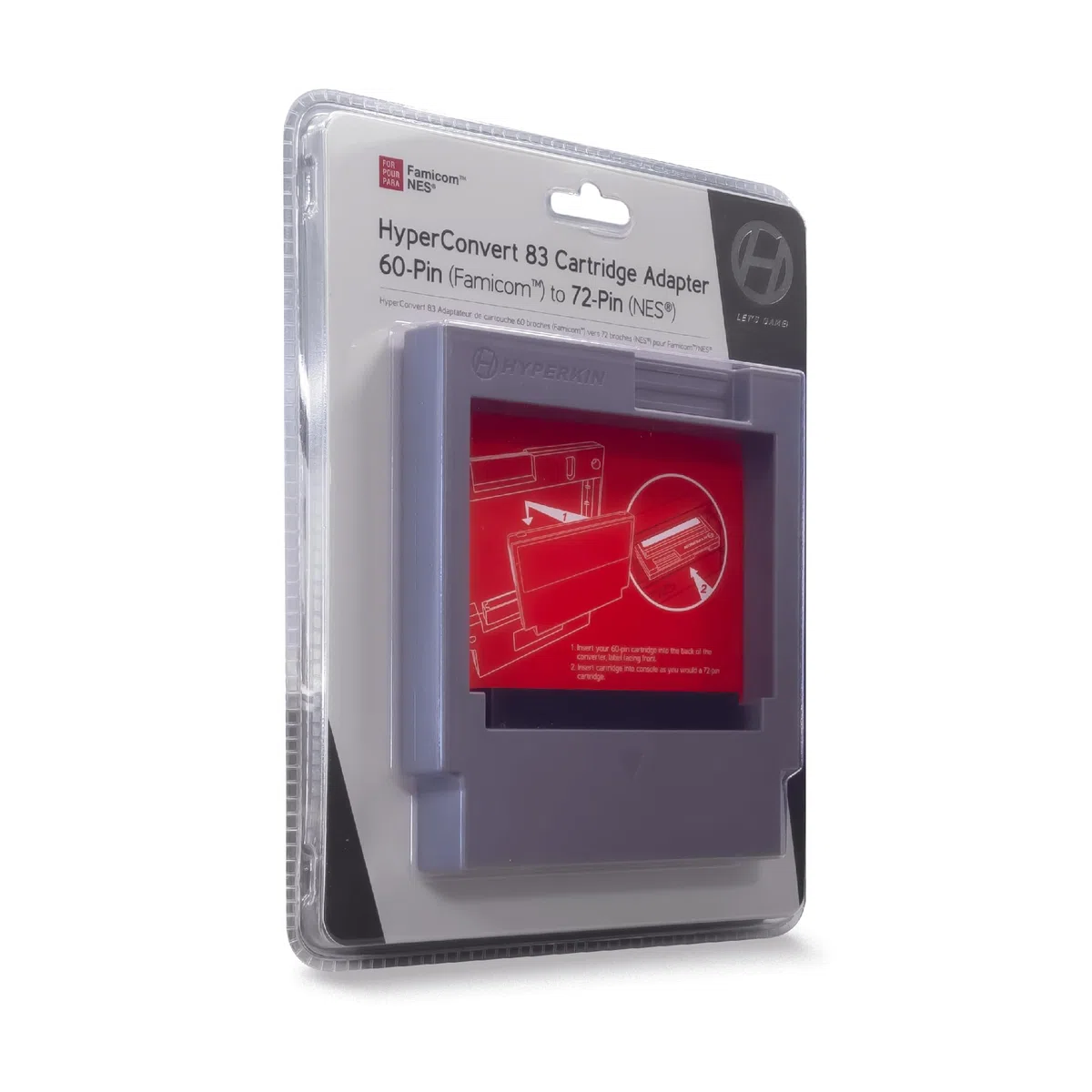 Adattatore per cartuccia "HyperConvert 83" da 60 pin (Famicom) a 72 pin (NES) per: Famicom/NES