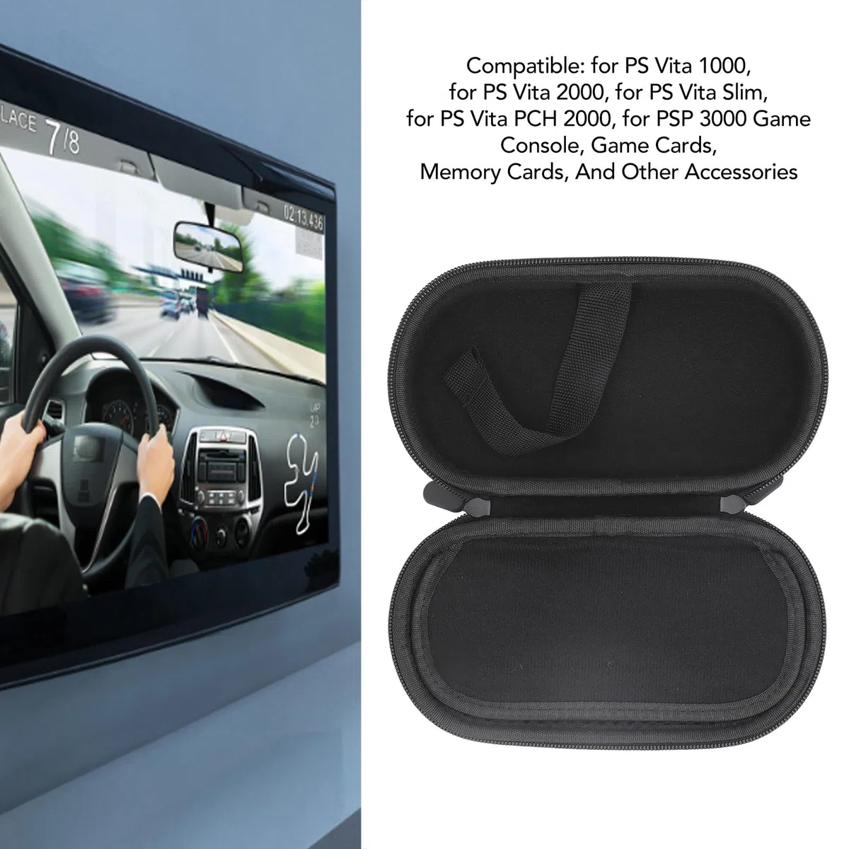 Custodia da Trasporto, Borsa da Viaggio Rigida Antiurto Impermeabile, Perfetta per PS Vita 100, 2000, PS Vita Slim e Altri Accessori