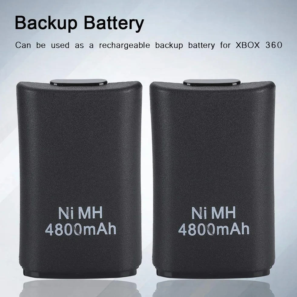 Batteria per 360, Pacchetto di Ricarica Controller per 360, Batteria di Backup per Controller 360 Durante i Giochi con Cavo di Ricarica USB e Base di Ricarica